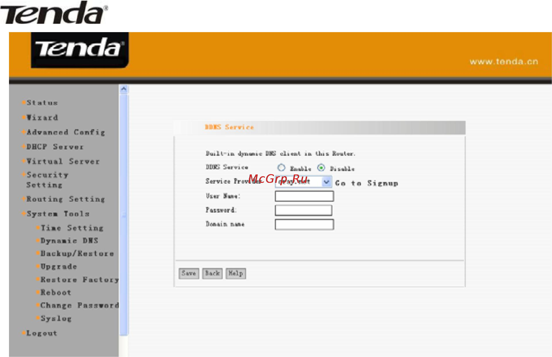 Tenda R502 [36/42] Backup restore settings настройки резервной копии восстановления