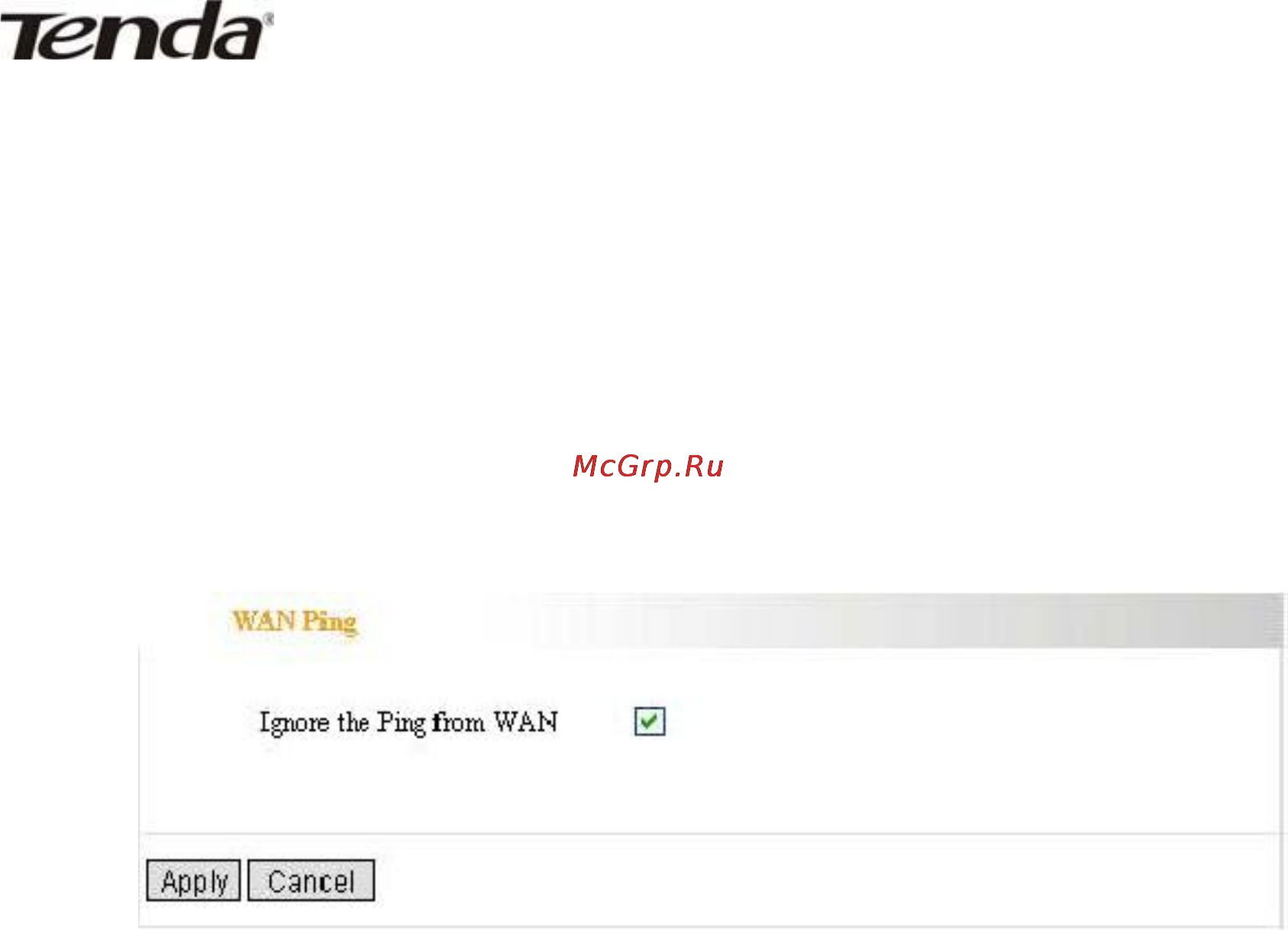 Tenda W300D [60/72] Wan ping настройки пингования из внешней сети