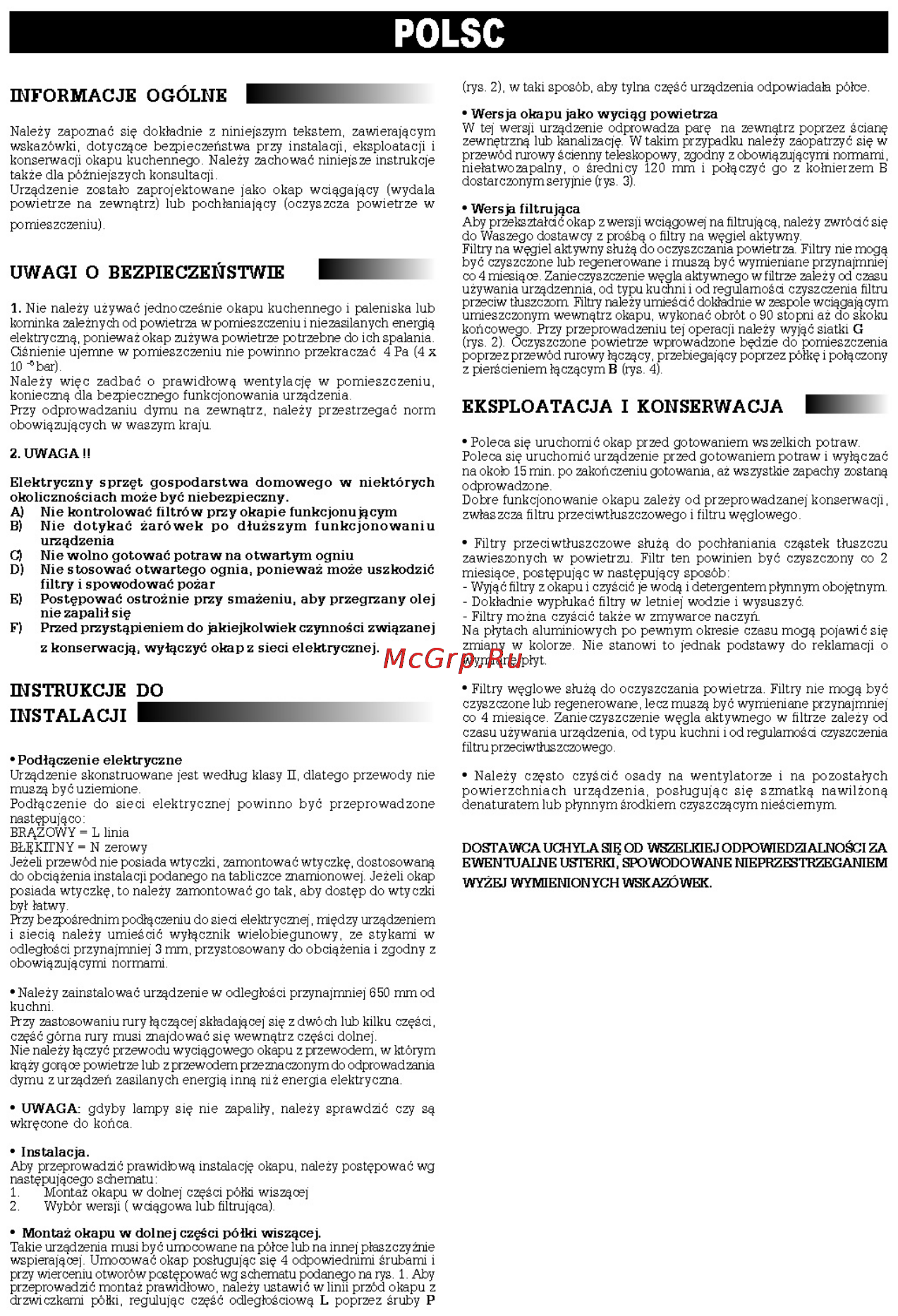 Liberton 7001 [17/20] Eksploatacja i konserwacja