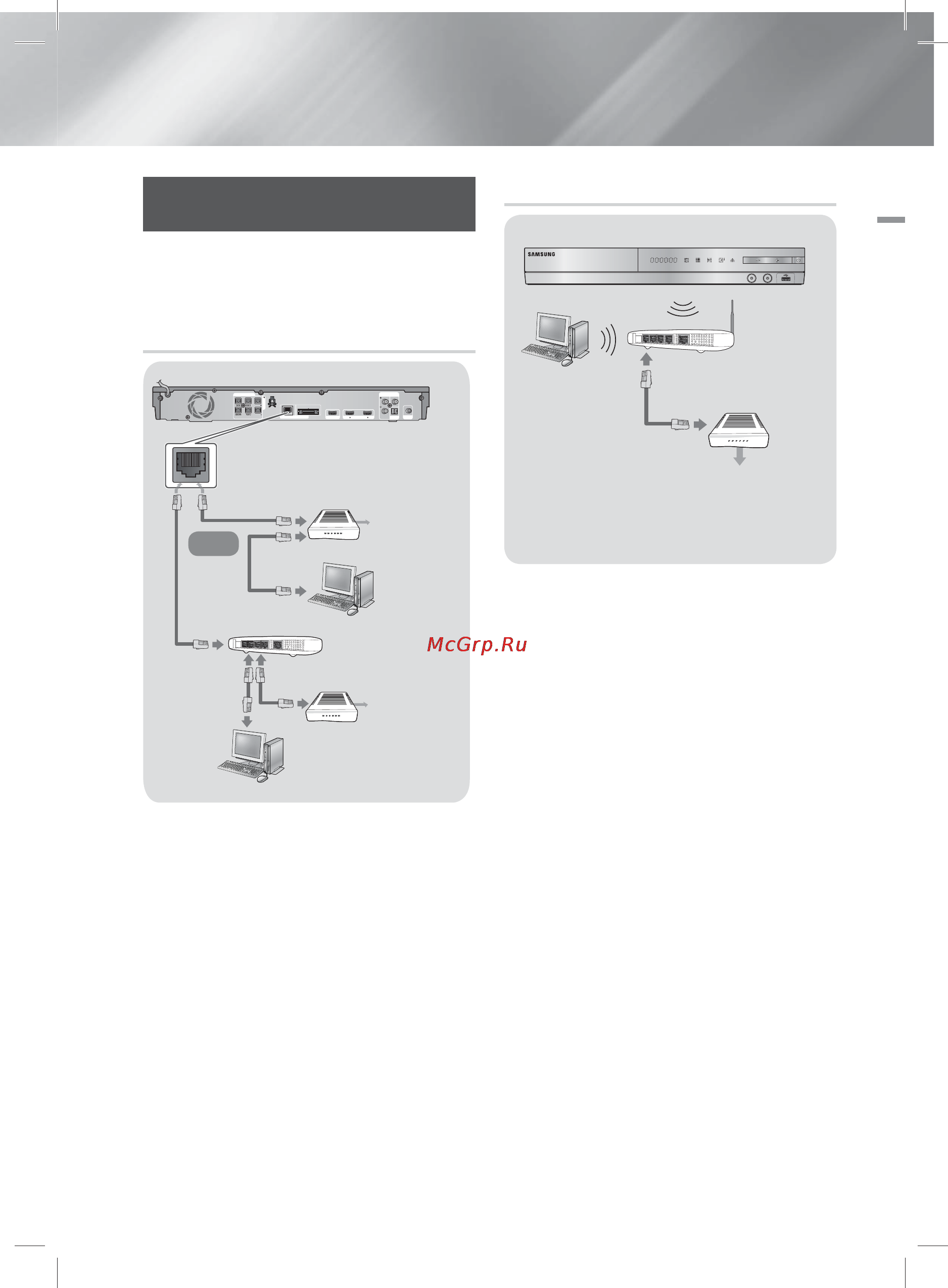 Samsung HT-E5550K [23/66] Подключение к сетевому маршрутизатору
