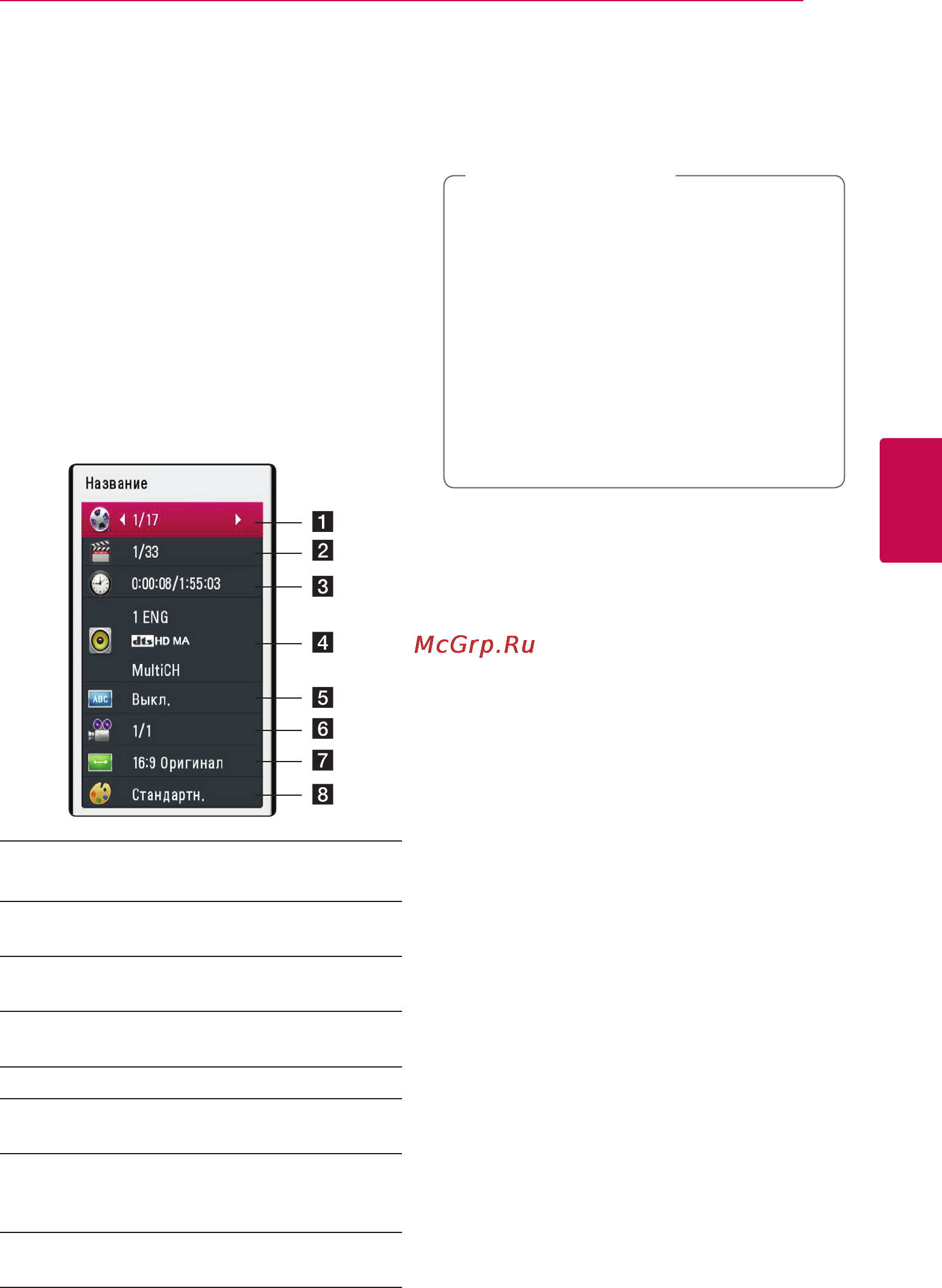 LG BB5520A [49/72] Отображение информации о содержимом на экране меню osd eroy