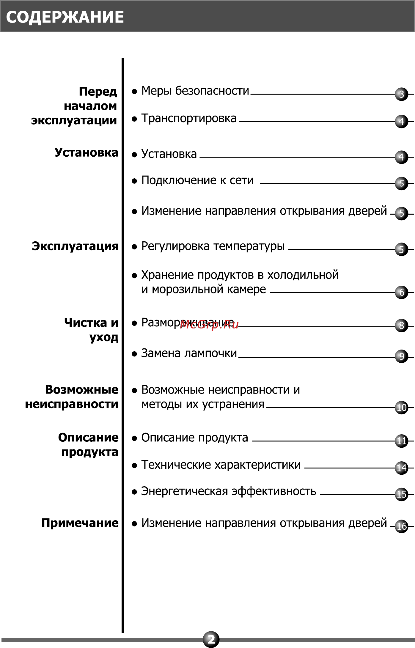 Vestel MDD 238 VW [4/24] Содержание
