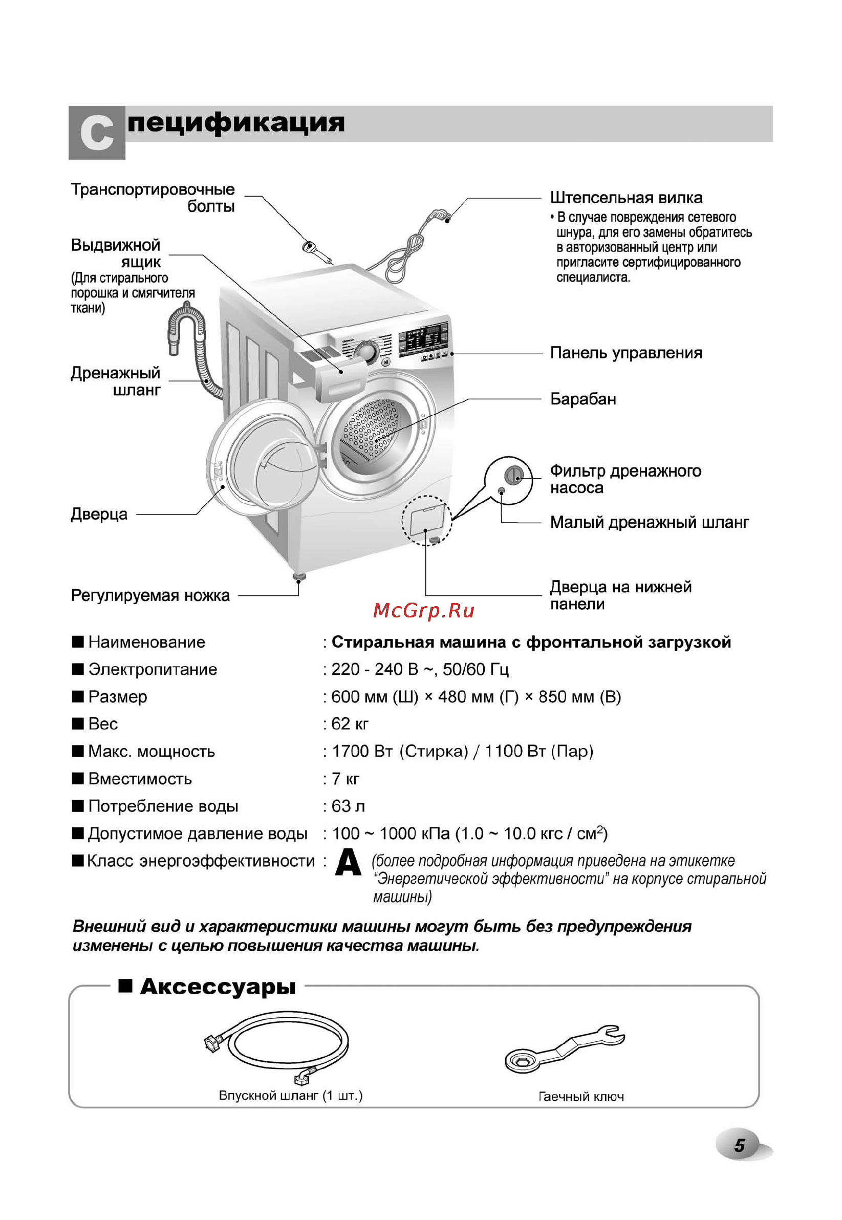LG F12A8HDS Инструкция по эксплуатации онлайн [6/33] 62406