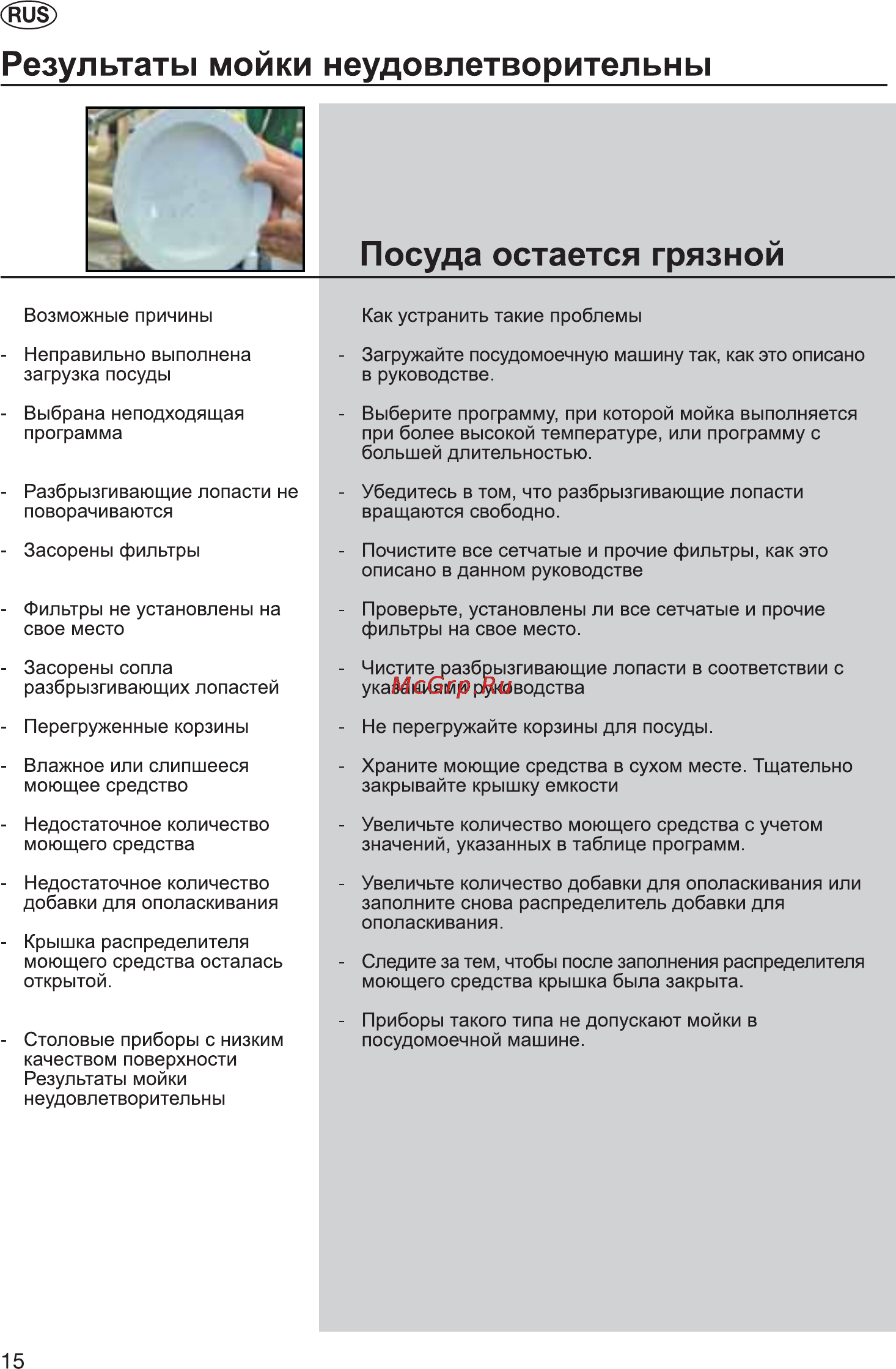 Whirlpool ADG 658 1 [16/24] Посуда остается грязной