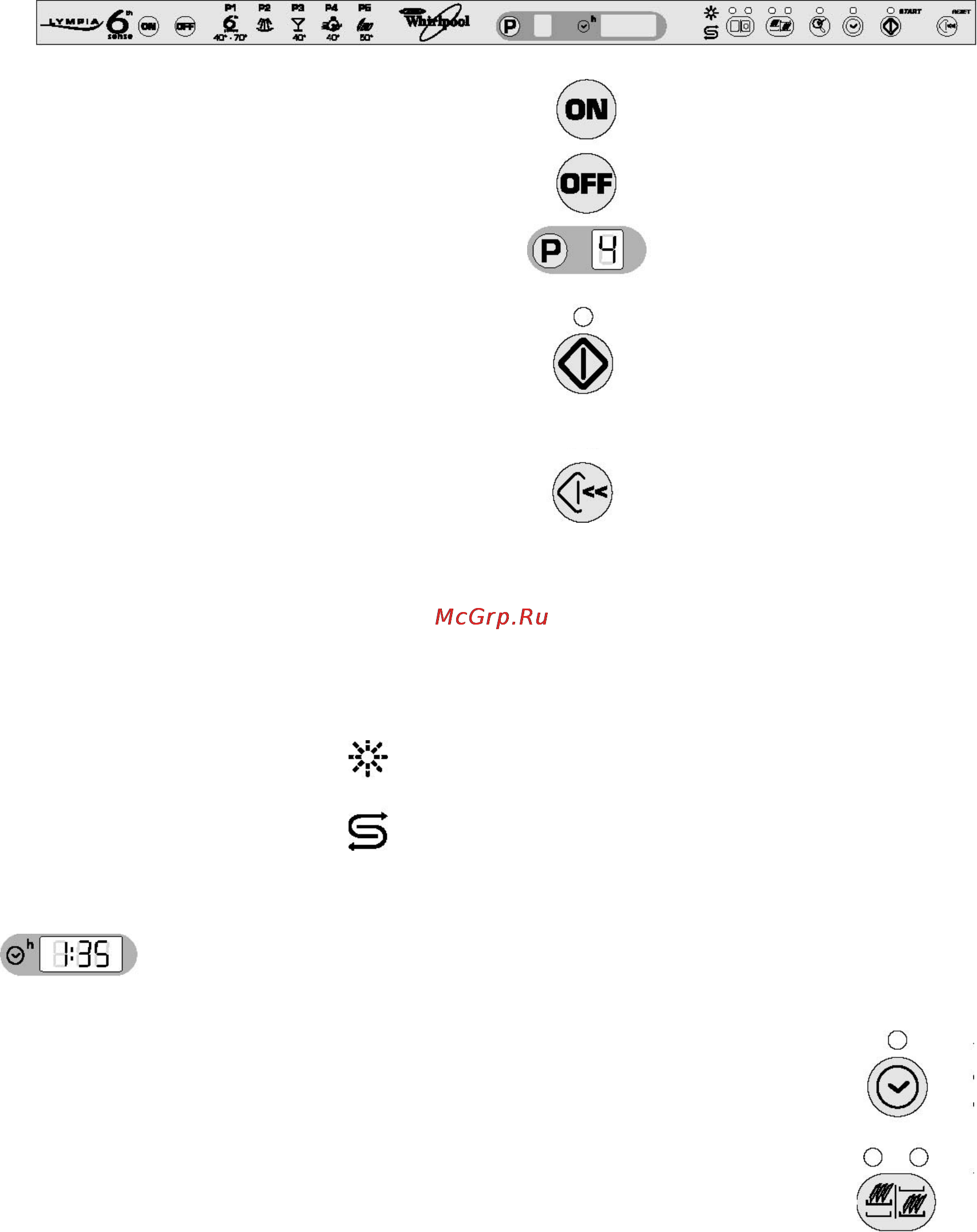 Whirlpool WP 79 [10/15] Опции