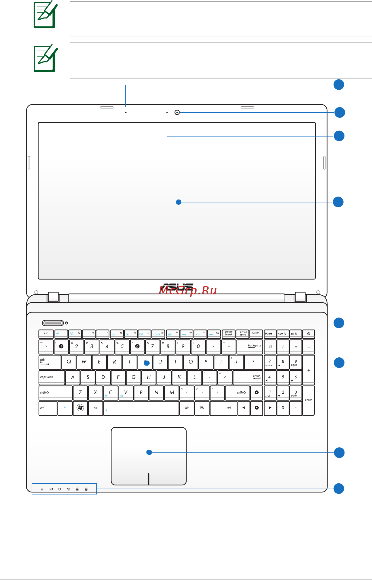 Asus K45DR-VX006H [14/116] Клавиатура раскладка клавиатуры может отличаться от указанной здесь