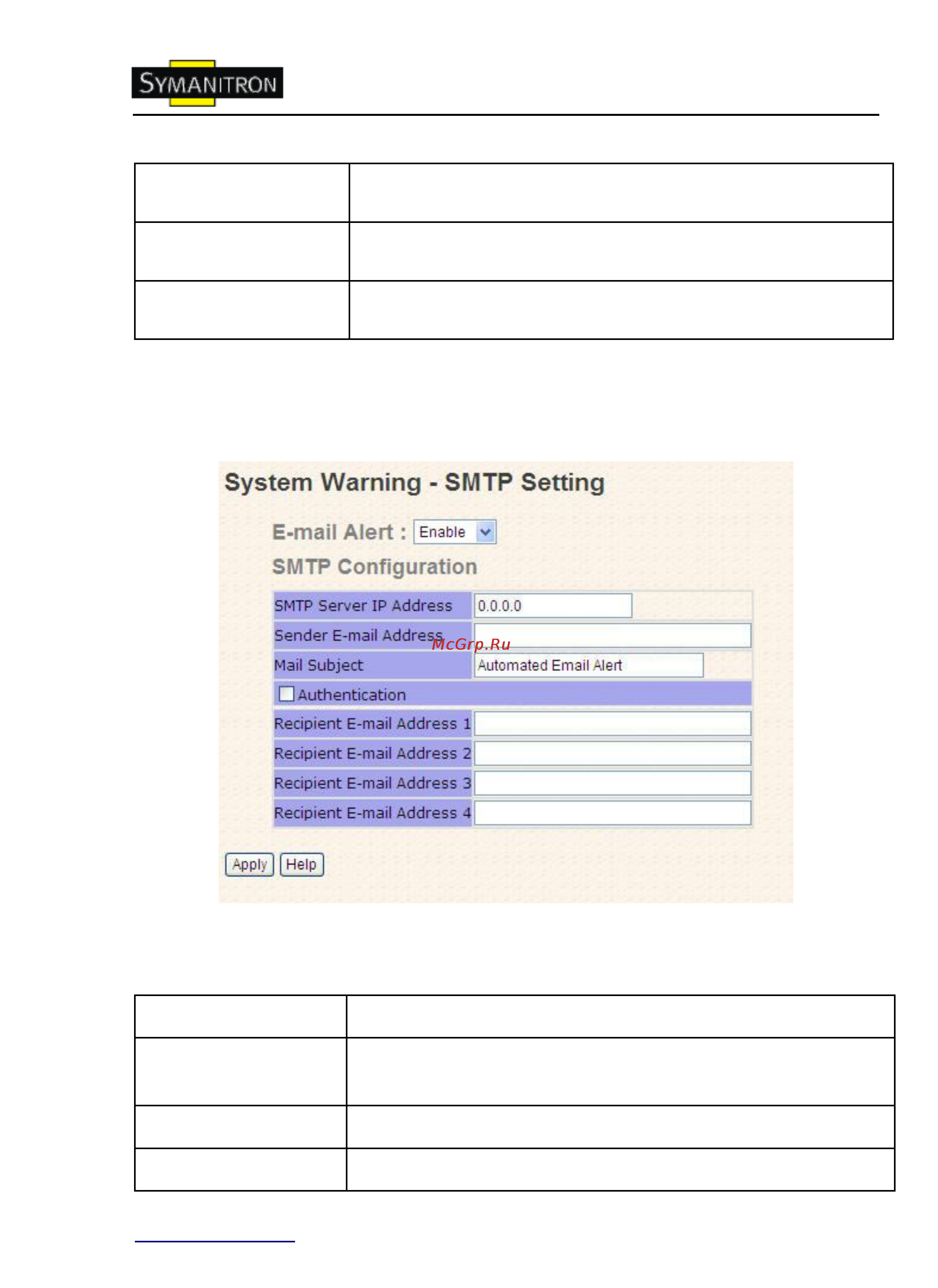 Symanitron SWMG-84GC-GSFP [28/33] Настройка smtp