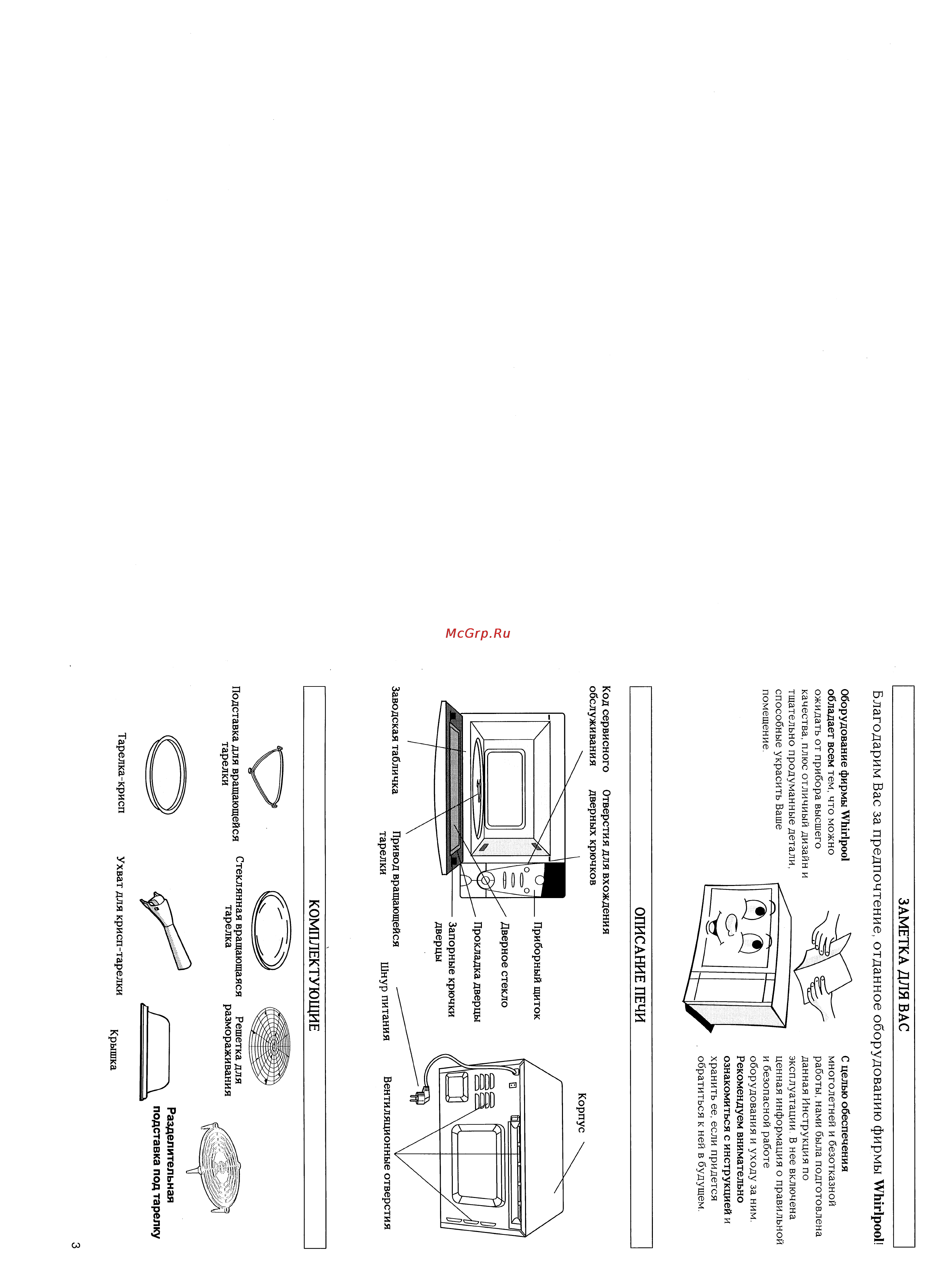 Whirlpool MT 245 [3/32] Комплектующие