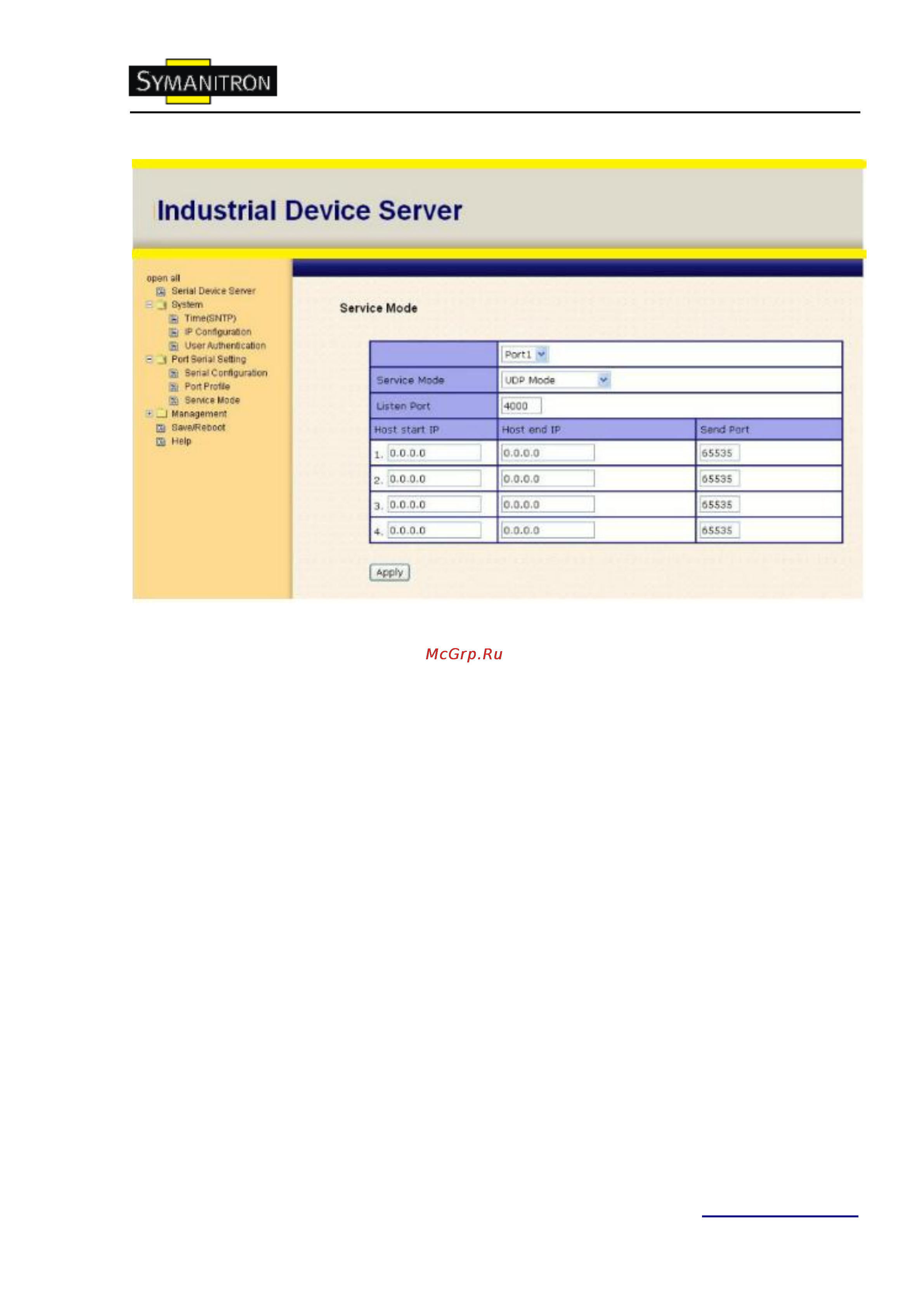 Symanitron DS-12 [43/51] Контроль доступа по ip