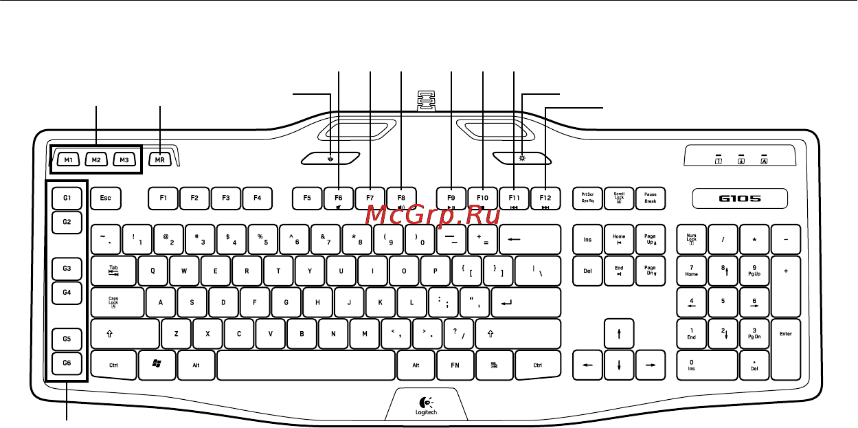 Logitech G105 Black [5/8] Характеристики продукта