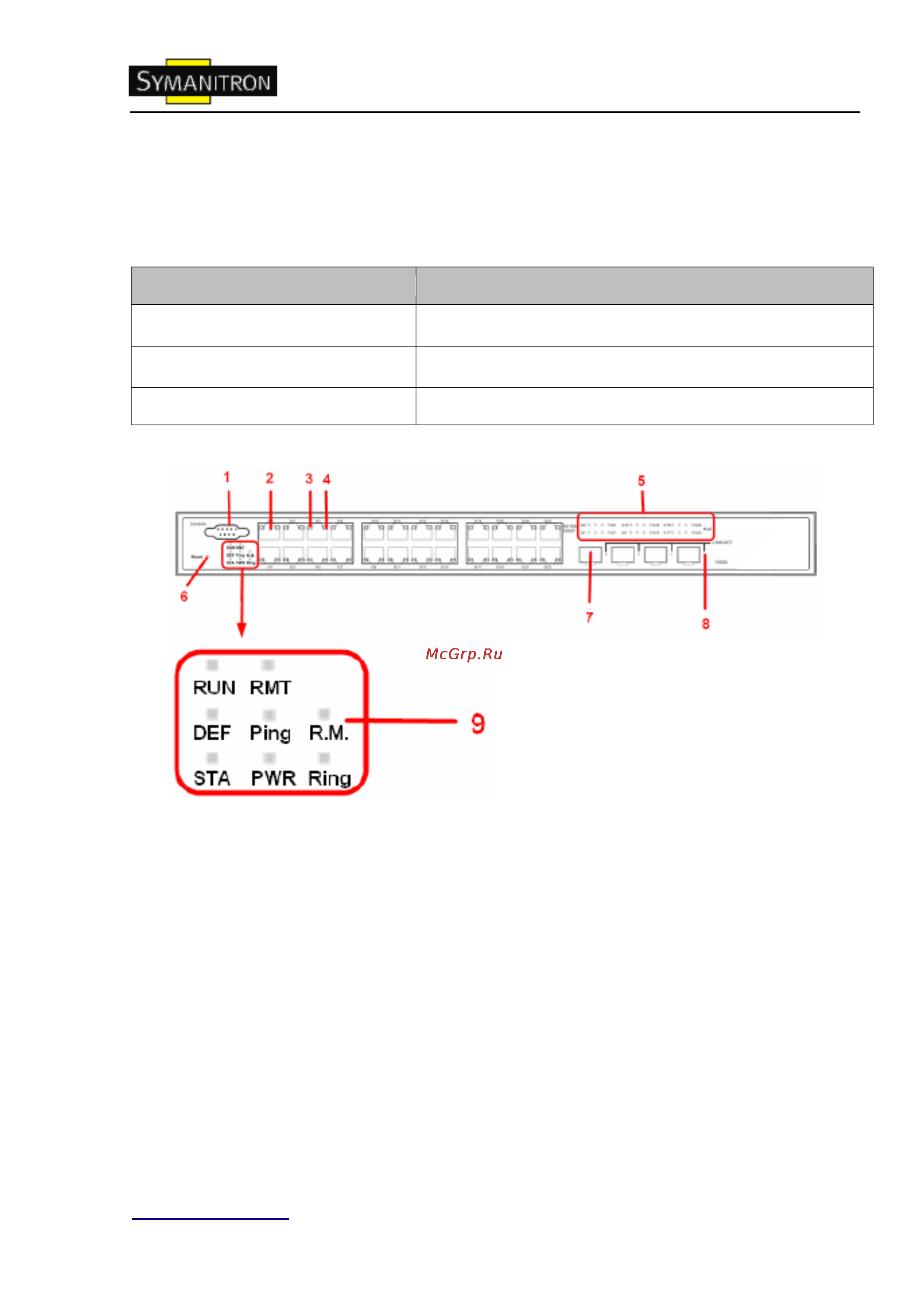 Symanitron SWMG-244GSFP (-E) [6/109] Передняя панель