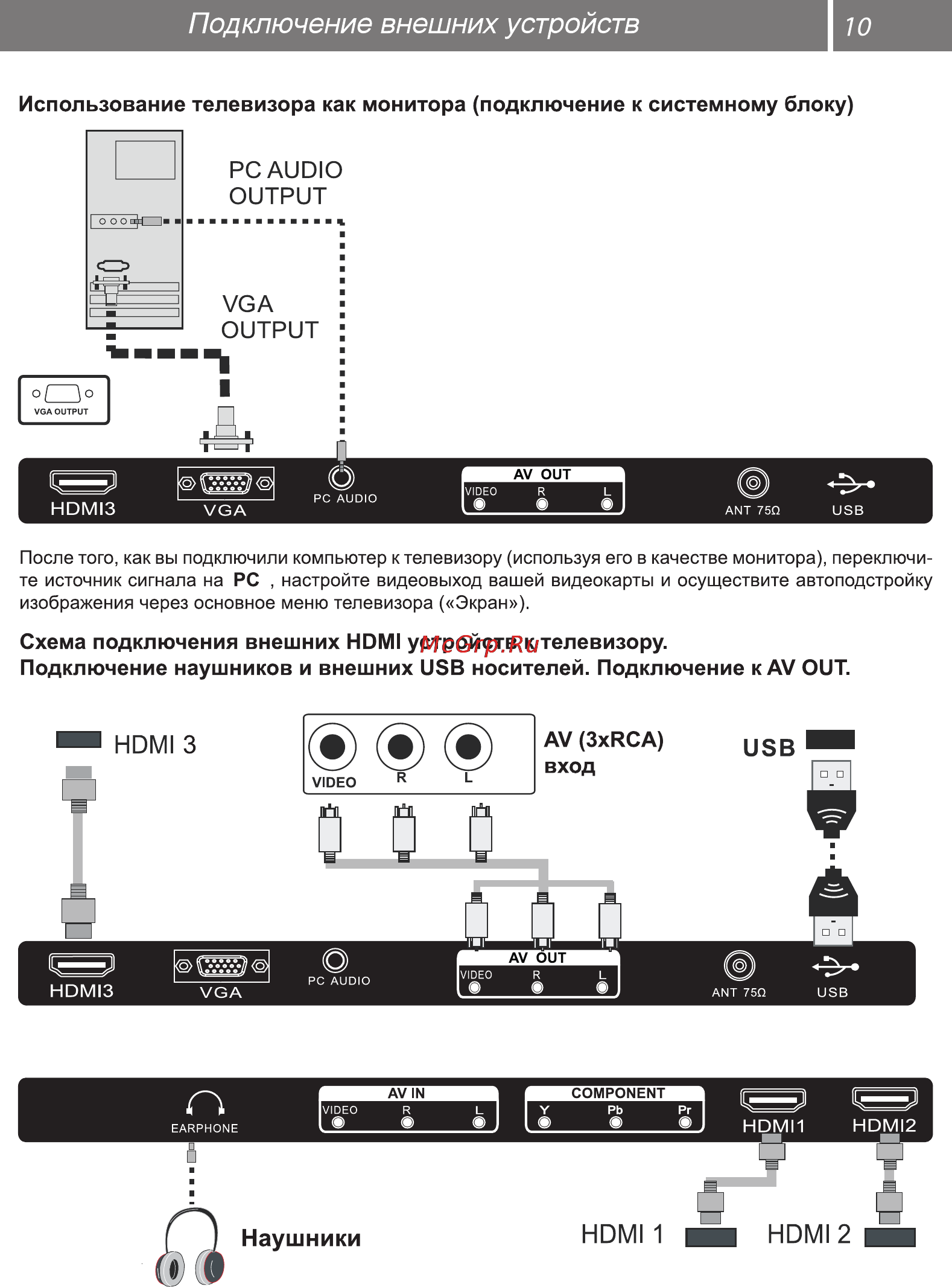 Рубин RB-32D3U [10/34] Pc audio output