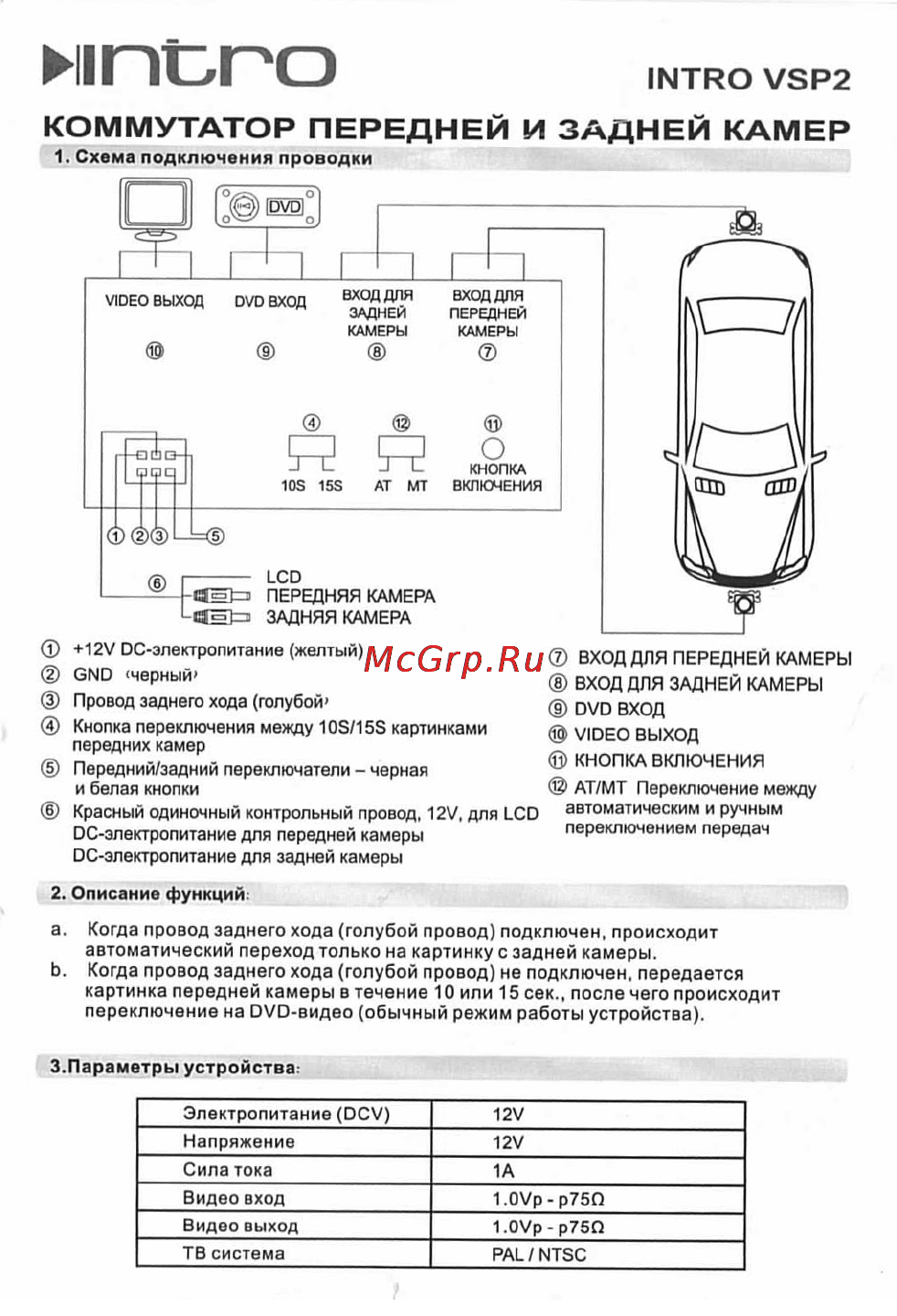Intro VSP-2 Инструкция по эксплуатации онлайн