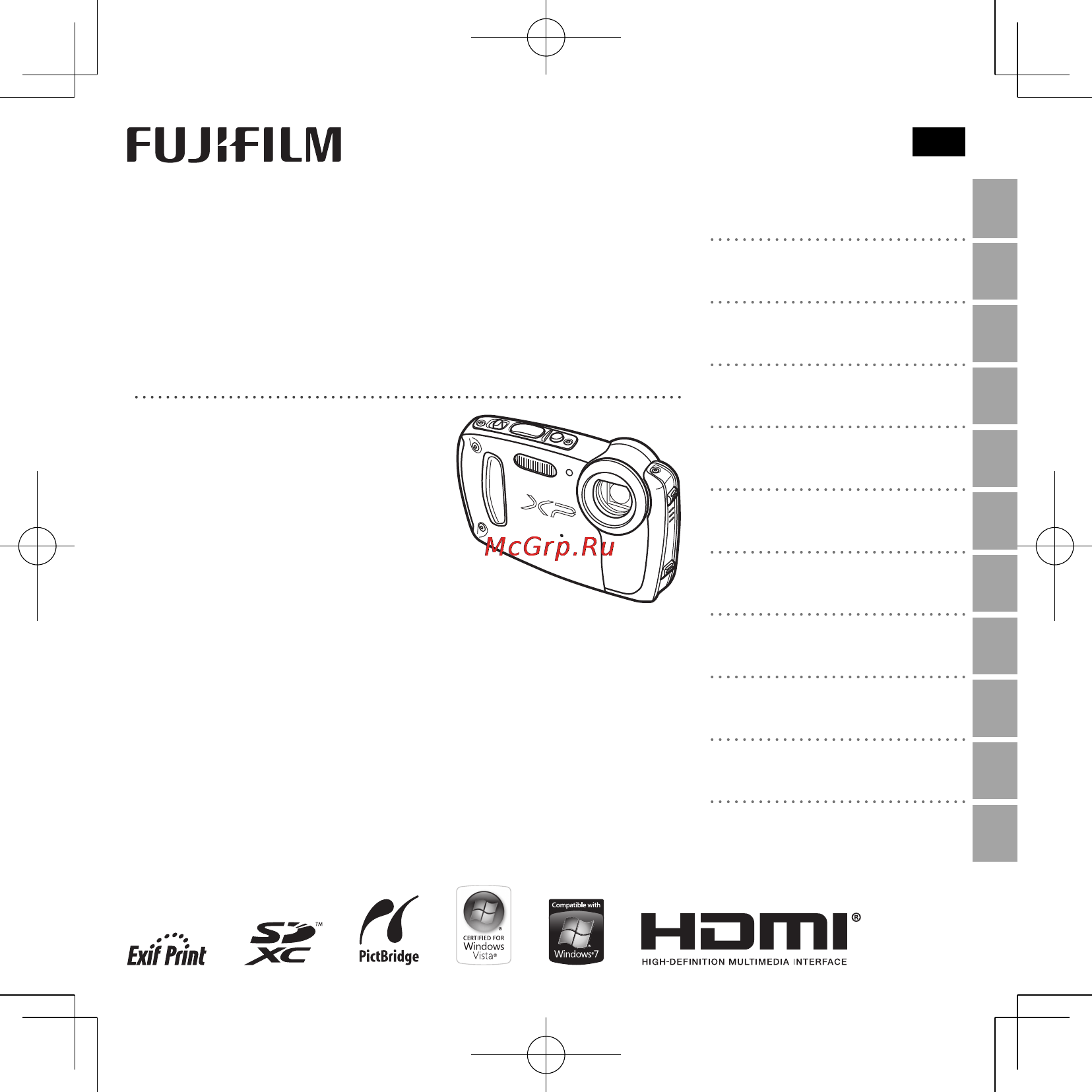 Fujifilm FinePix XP50 Orange Инструкция по эксплуатации онлайн
