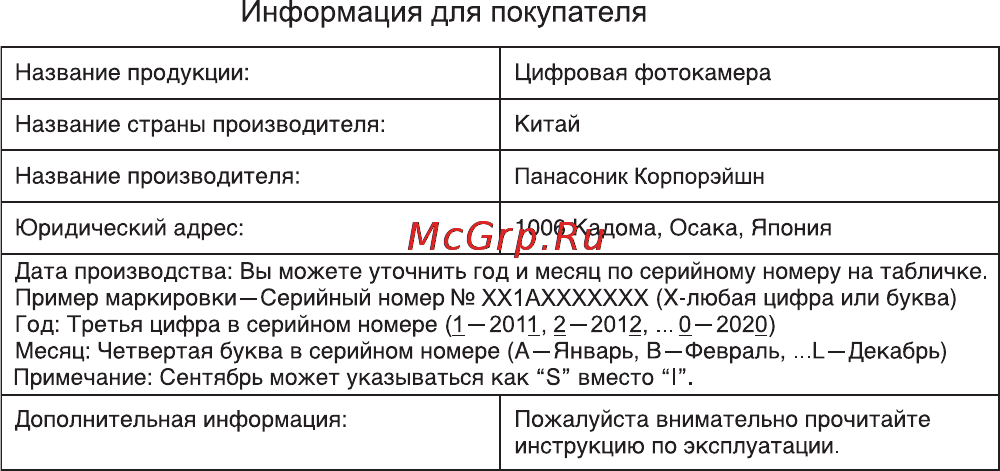 Panasonic DMC-SZ7 Brown Инструкция по эксплуатации онлайн [17/18] 64088