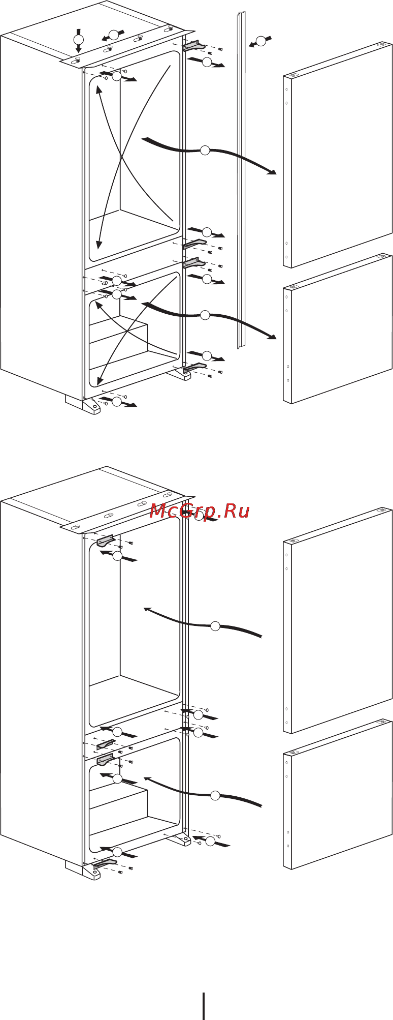 Teka TKI2 325 DD [12/23] Перевешивание дверей