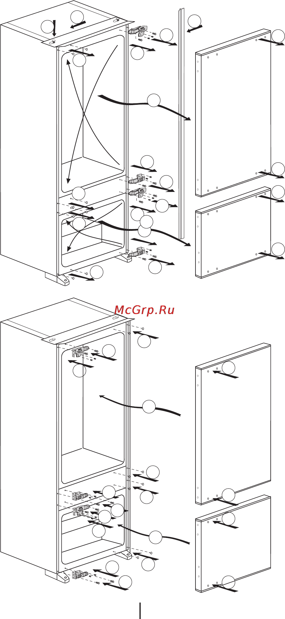 Teka TKI2 325 DD [13/23] Перевешивание дверей
