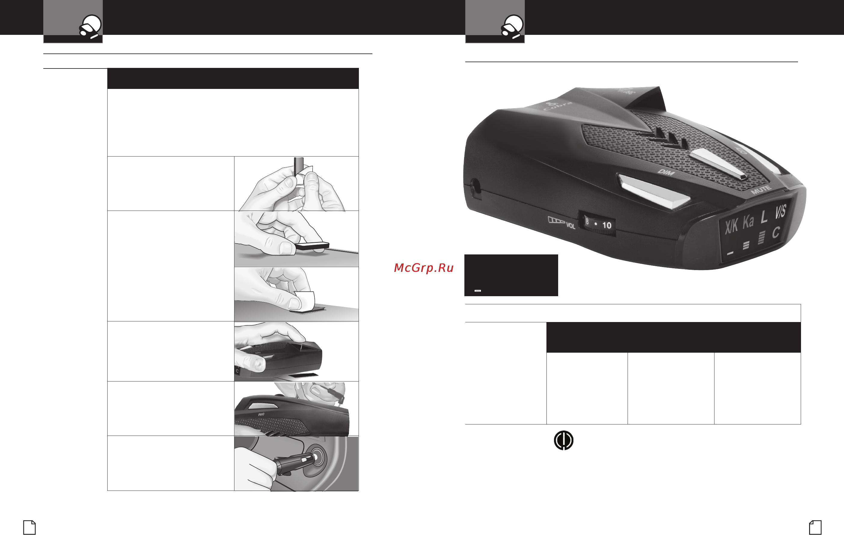 Cobra RU 720 [5/12] Начало работы