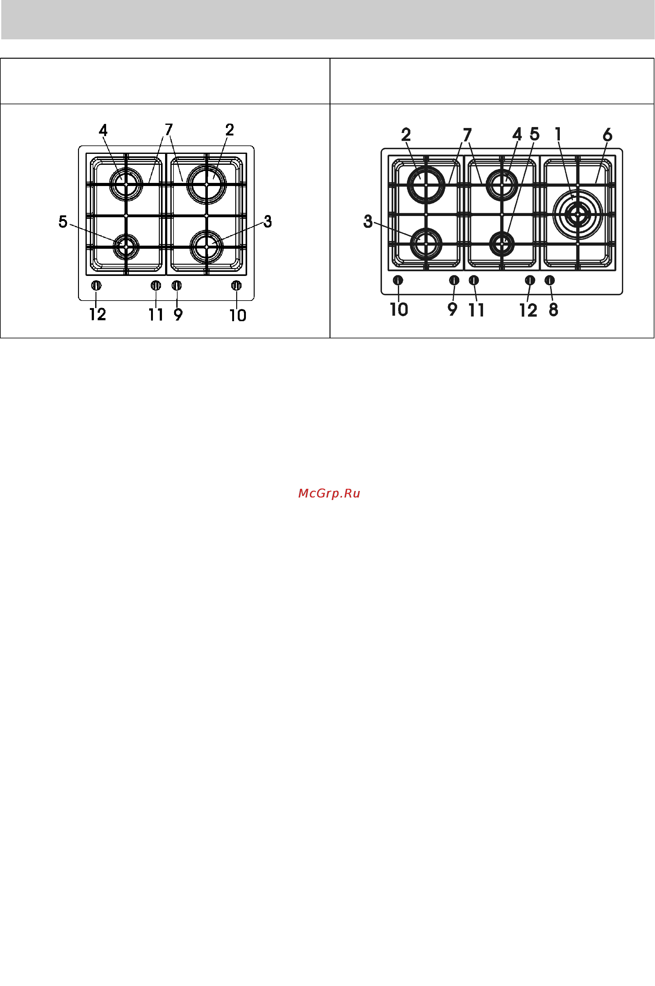Teka EW 90 5G BLACK [20/36] Опис робочих поверхонь
