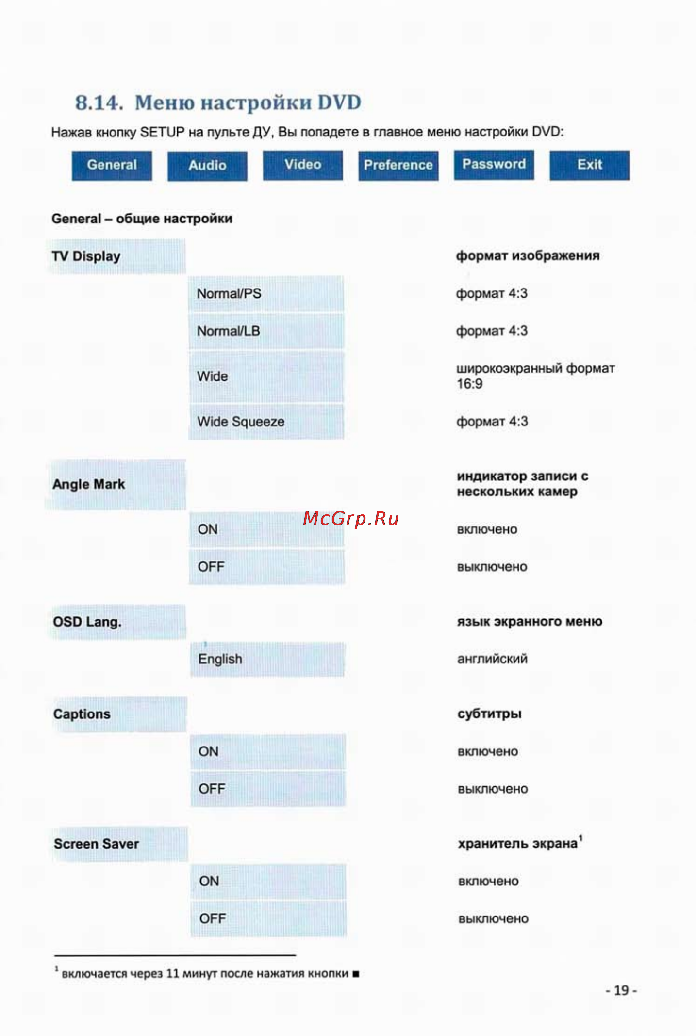 Intro JS-1542 DVD [21/35] Меню настройки dvd