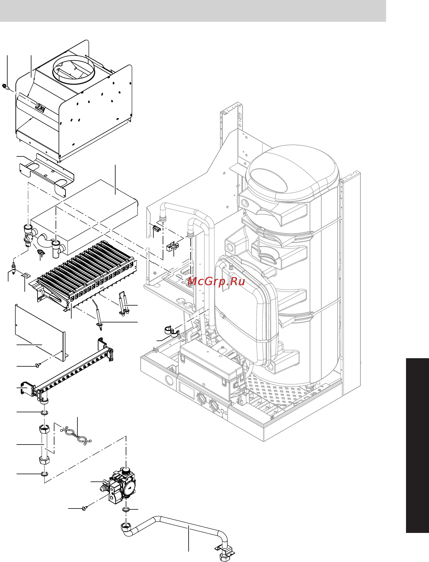 Viessman VITOPEND 111-W [77/96] Спецификации деталей для котла с открытой