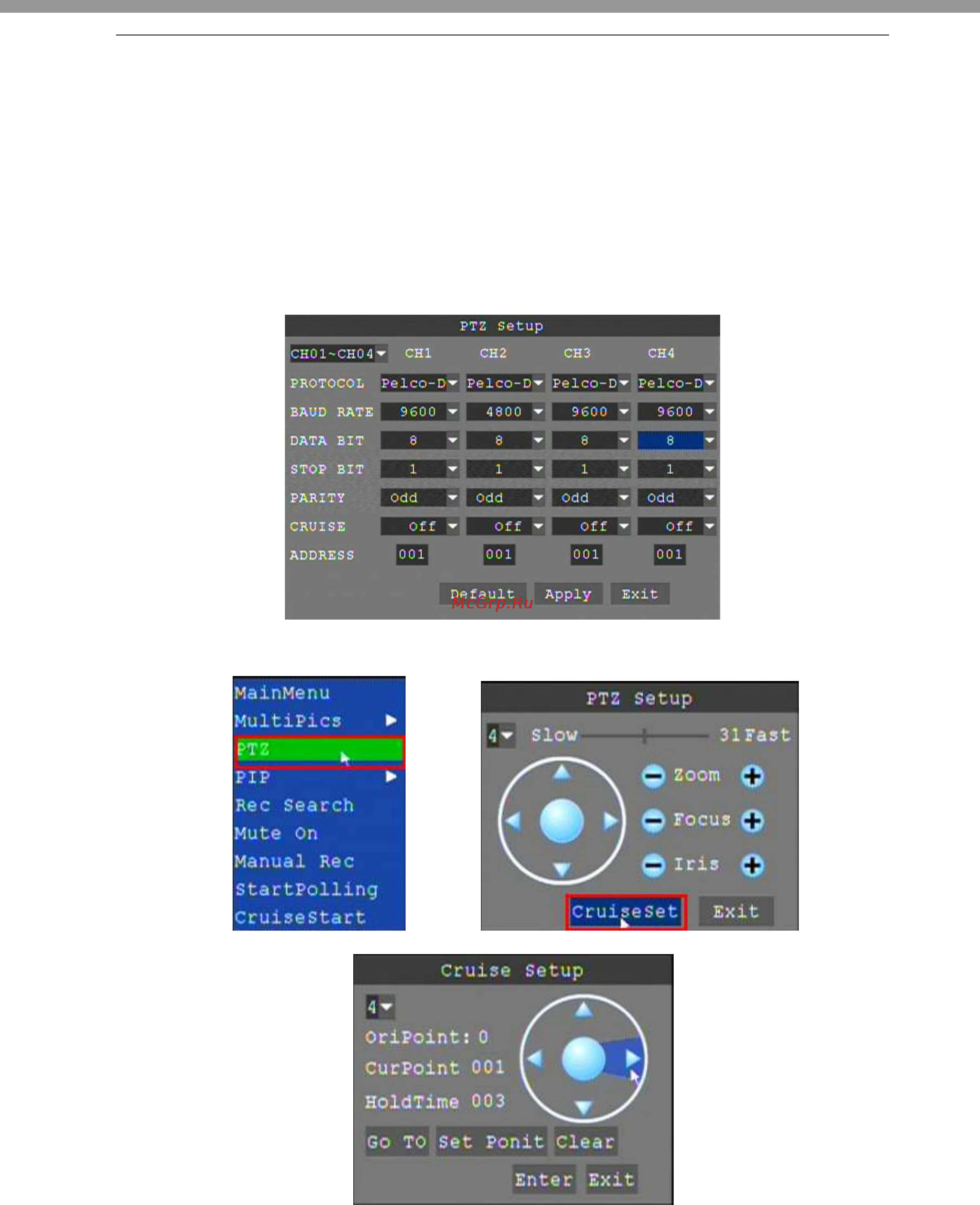 Kameron KMD-6008 [28/52] Ptz setup настройка управляемых камер