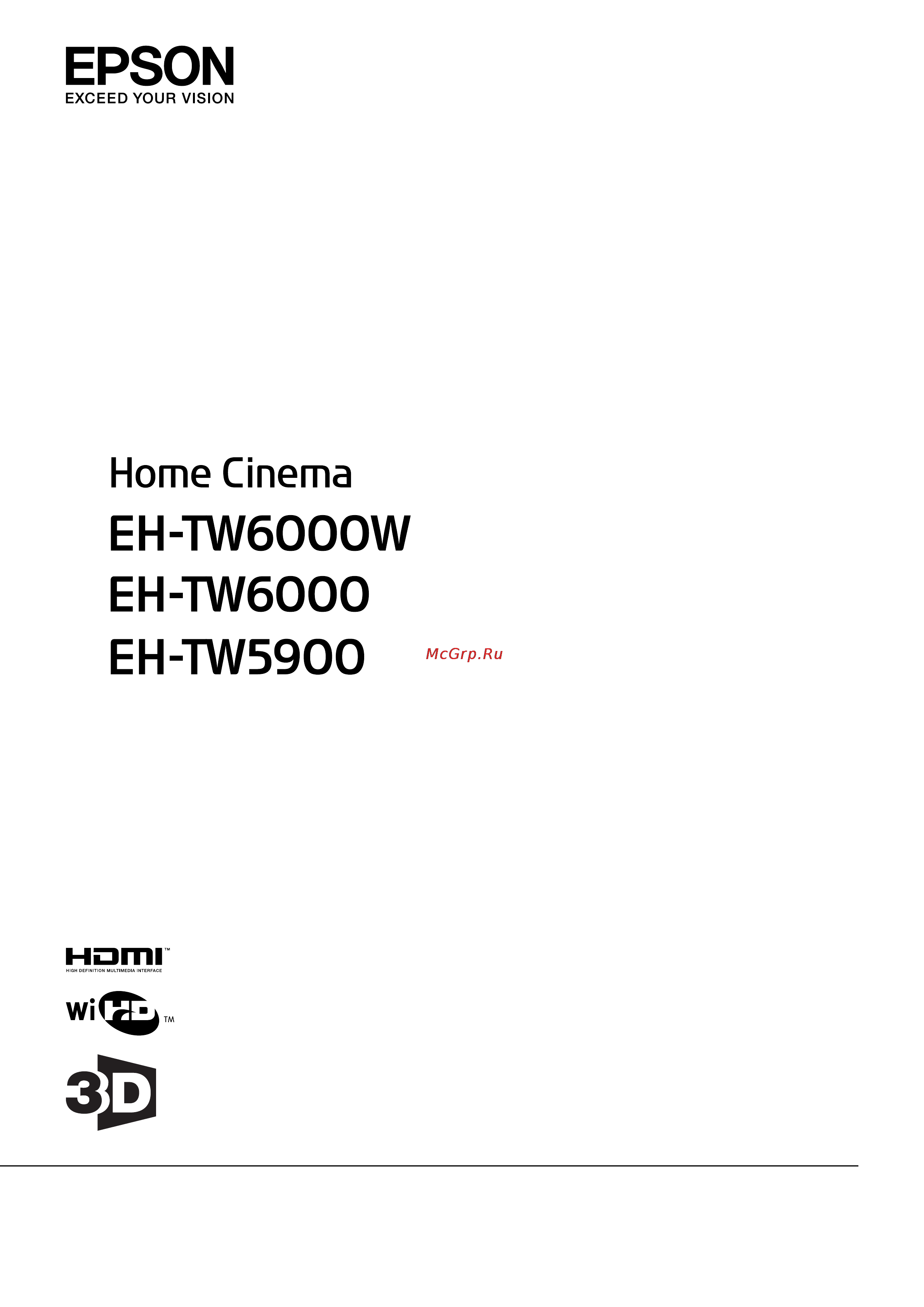 Epson EH-TW5900+3D очки Инструкция по эксплуатации онлайн