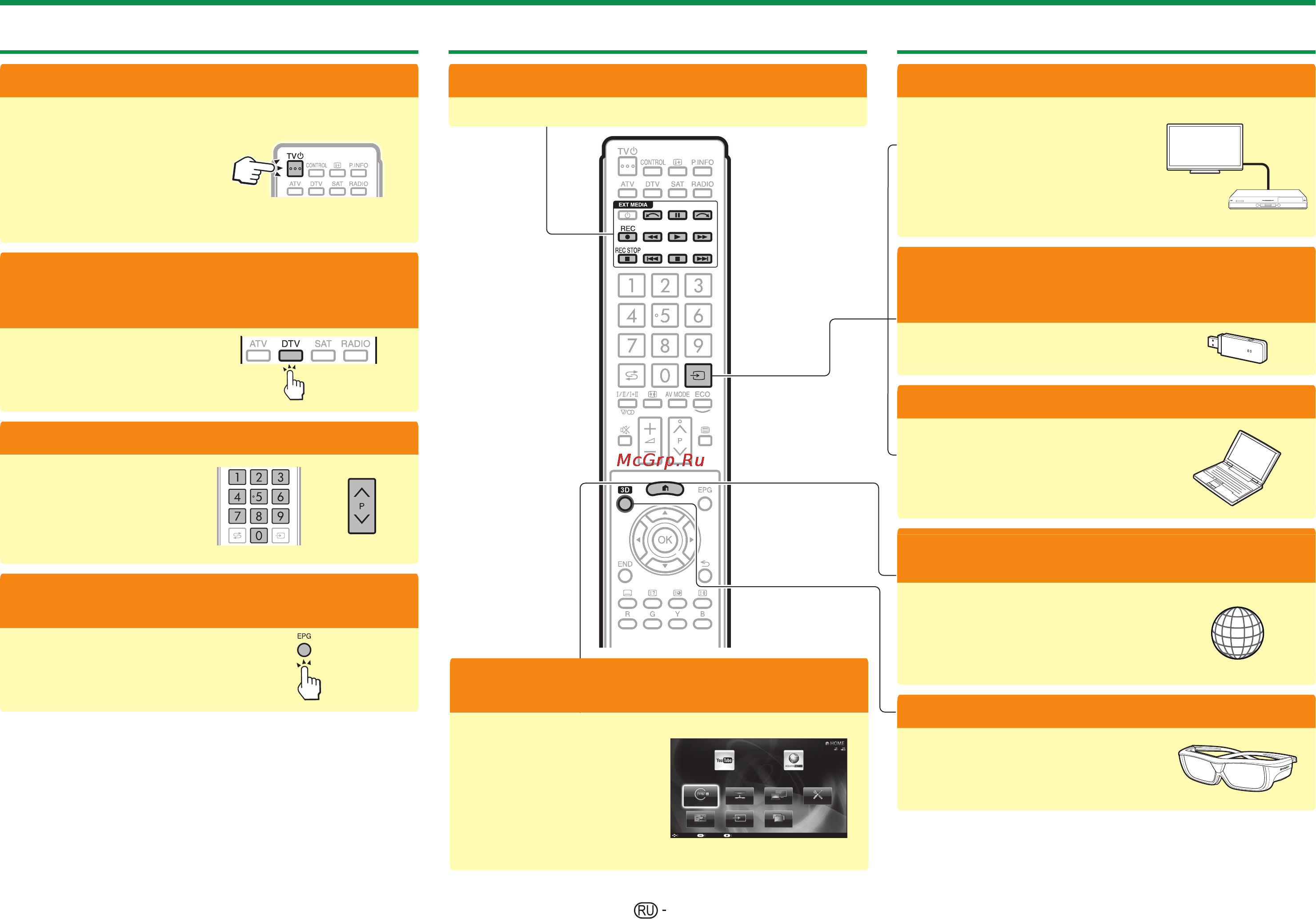 Sharp LC60 LE740RU [12/80] Настройка телевизора и подключение к интернету