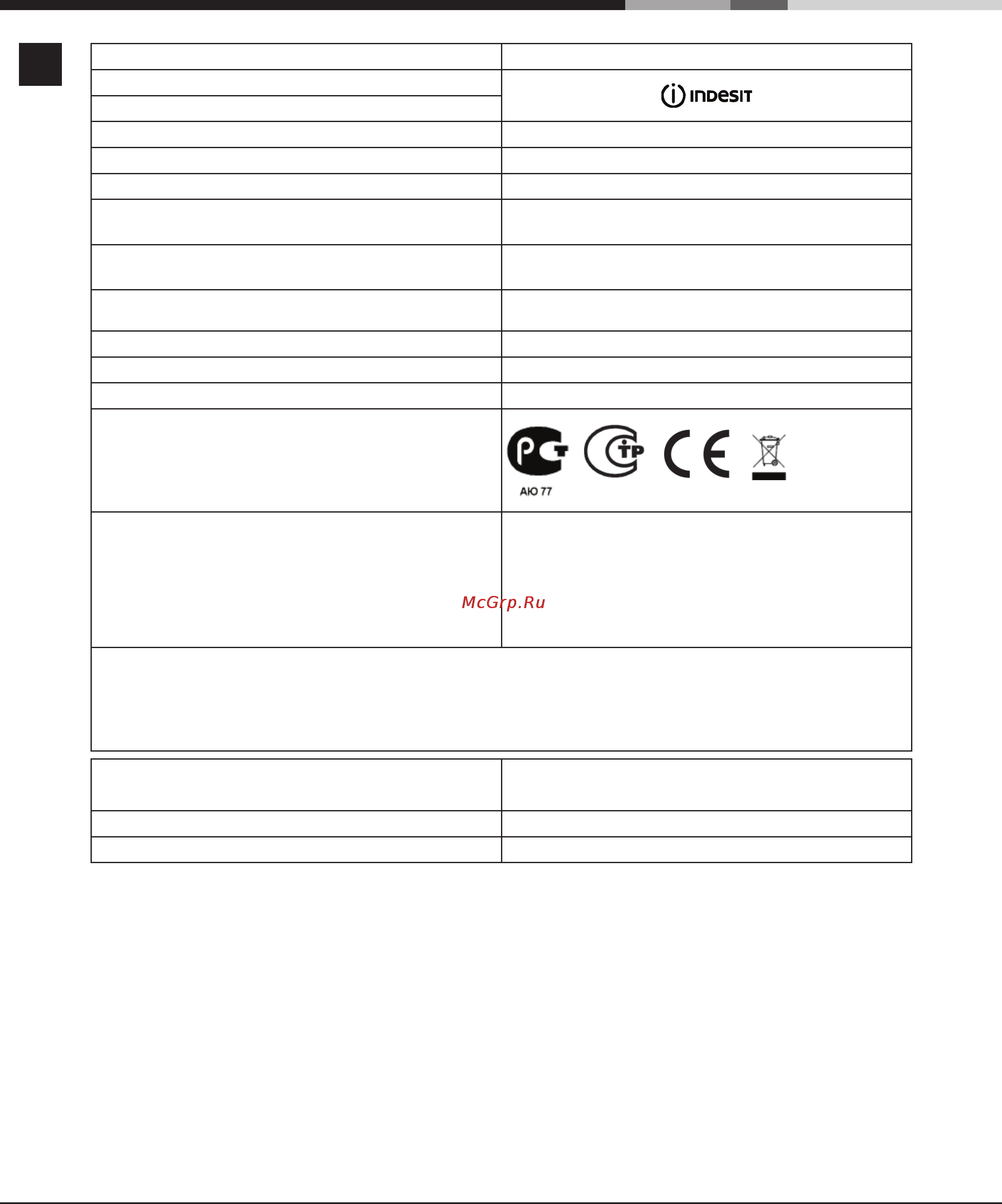 Indesit MVK5 V21(W) RF [2/11] Информация для потребителя