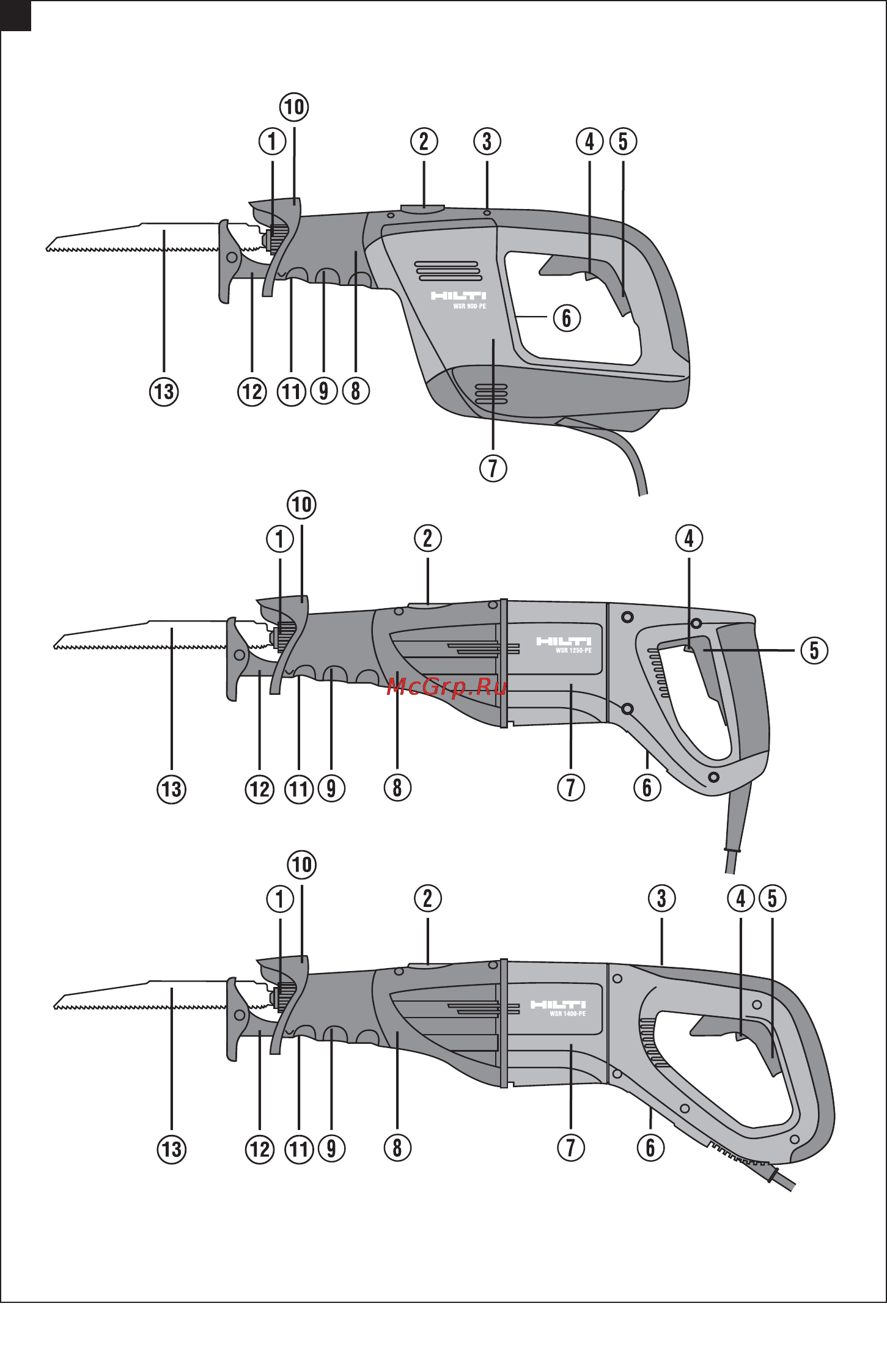 Hilti WSR 900-PE Инструкция по эксплуатации онлайн [2/18] 65098