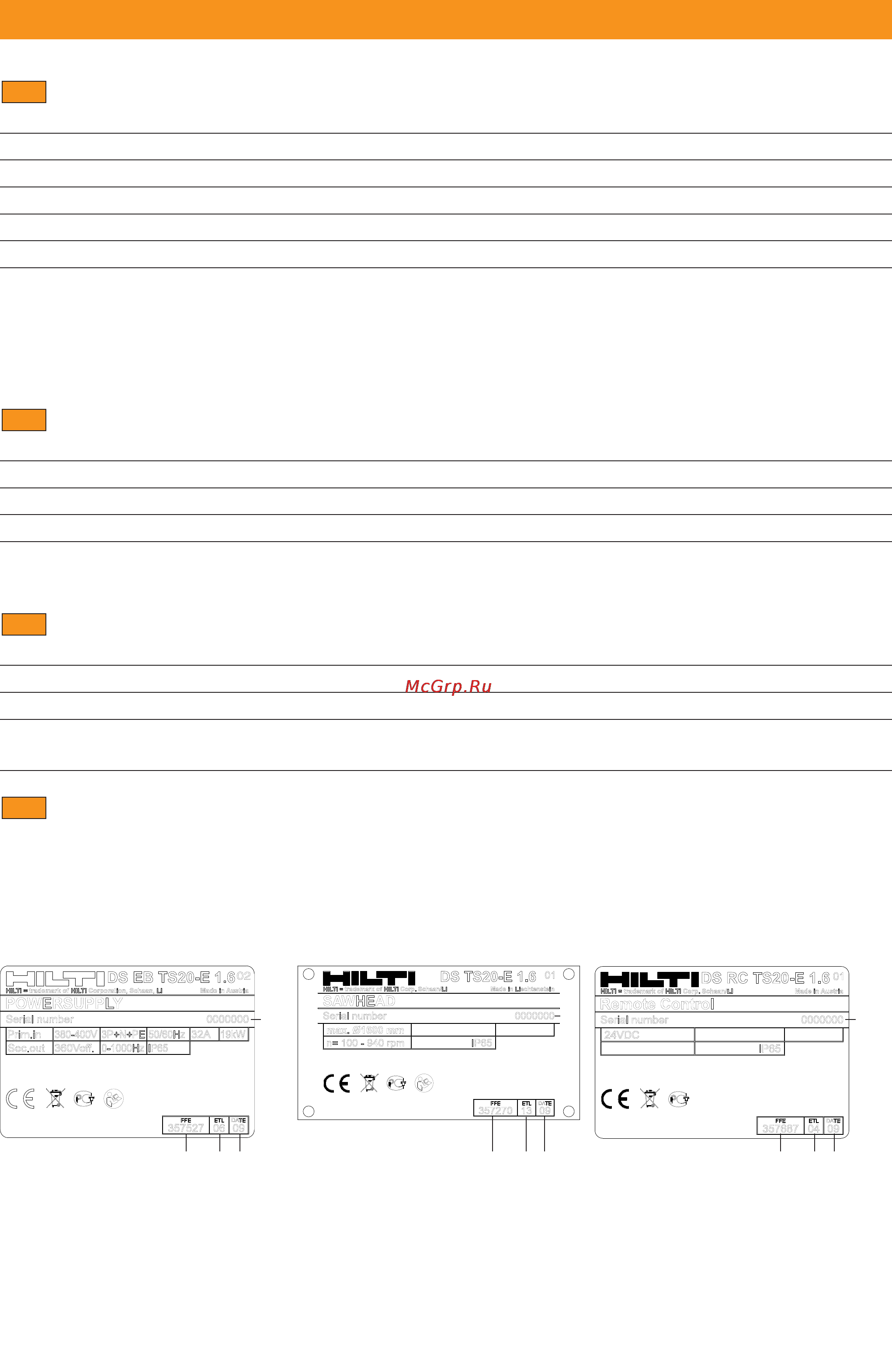 Hilti DS TS20-E [8/36] Technische daten