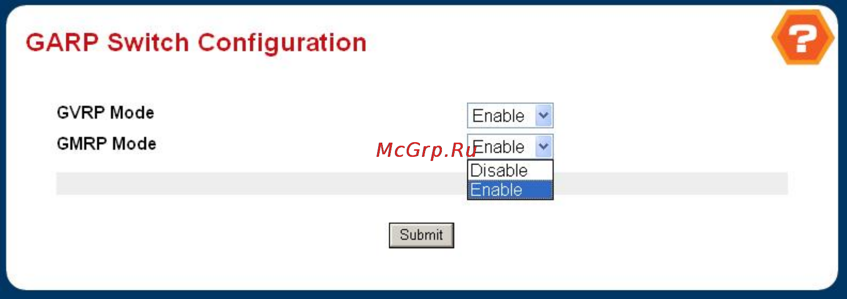 Planet WGS3-5220 [113/528] Garp switch configuration