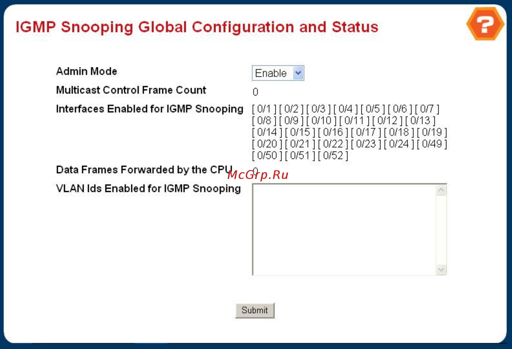 Planet WGS3-5220 [117/528] Igmp snooping configuration and status