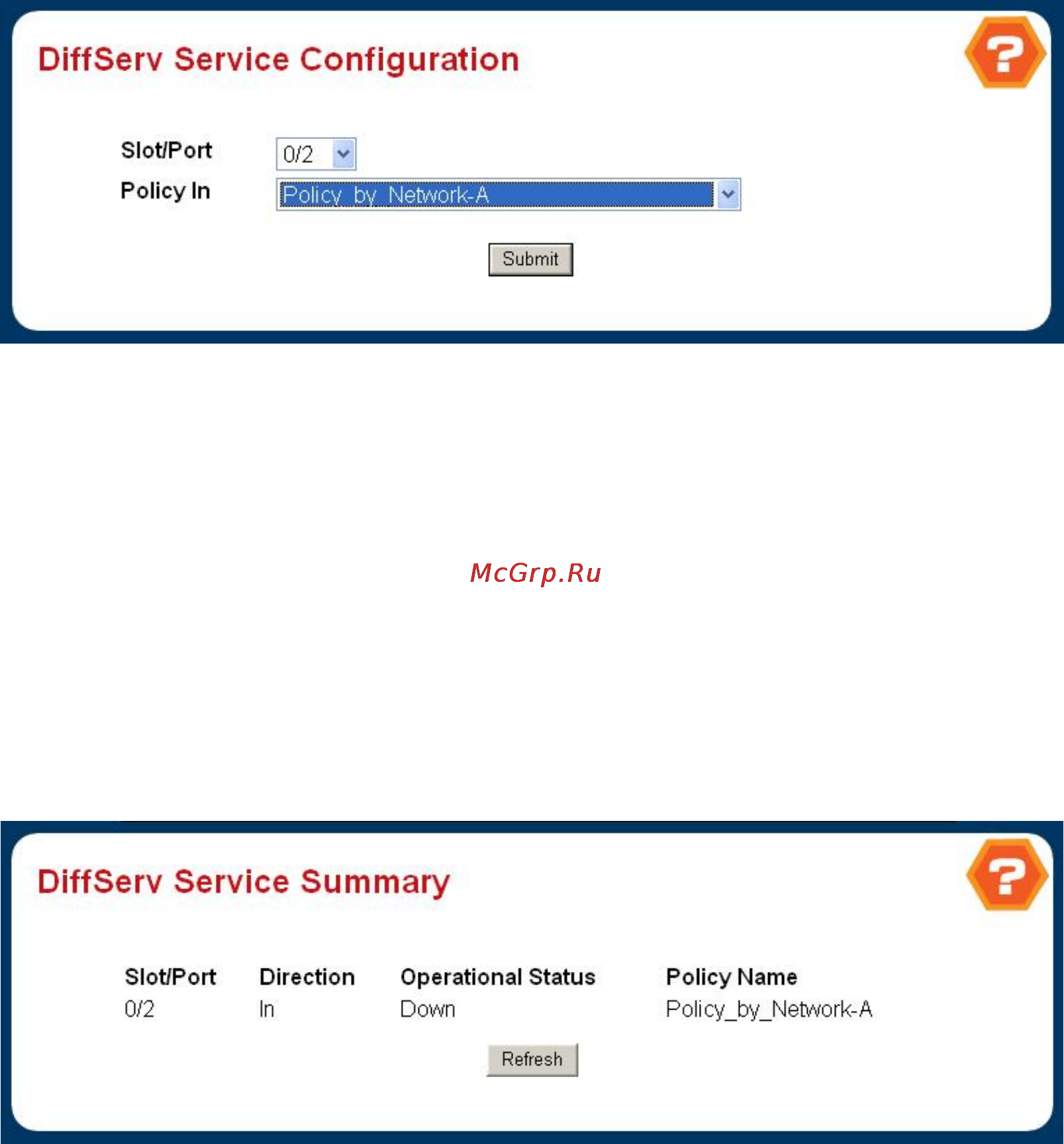 Planet WGS3-5220 [190/528] Diffserv service statistics