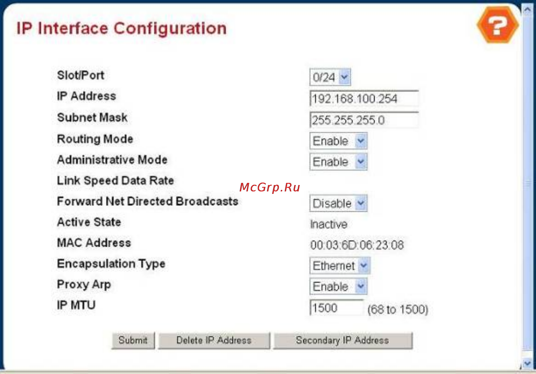 Planet WGS3-2820 [205/528] Ip interface configuration