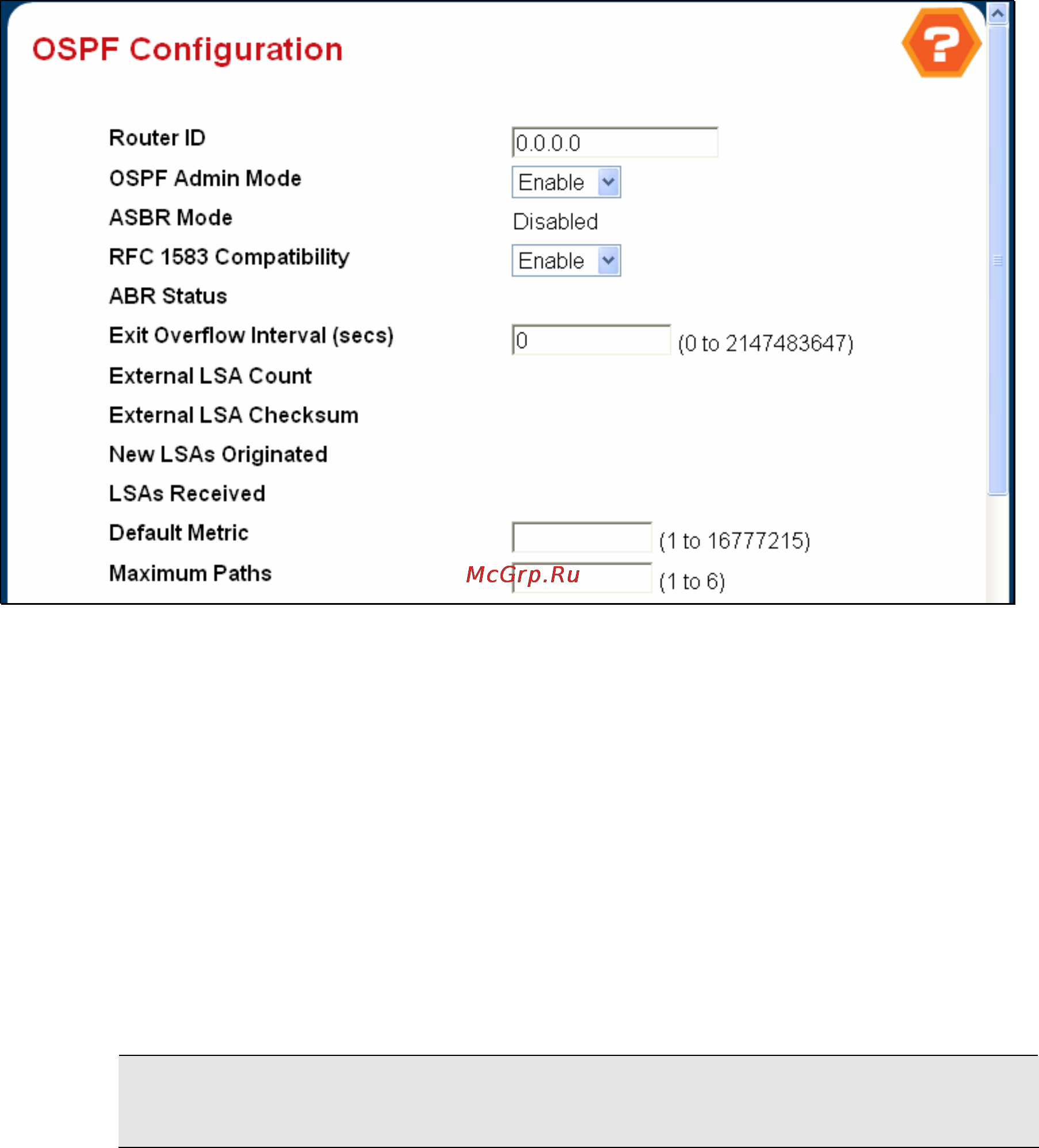 Planet WGS3-2820 [220/528] Ospf configuration