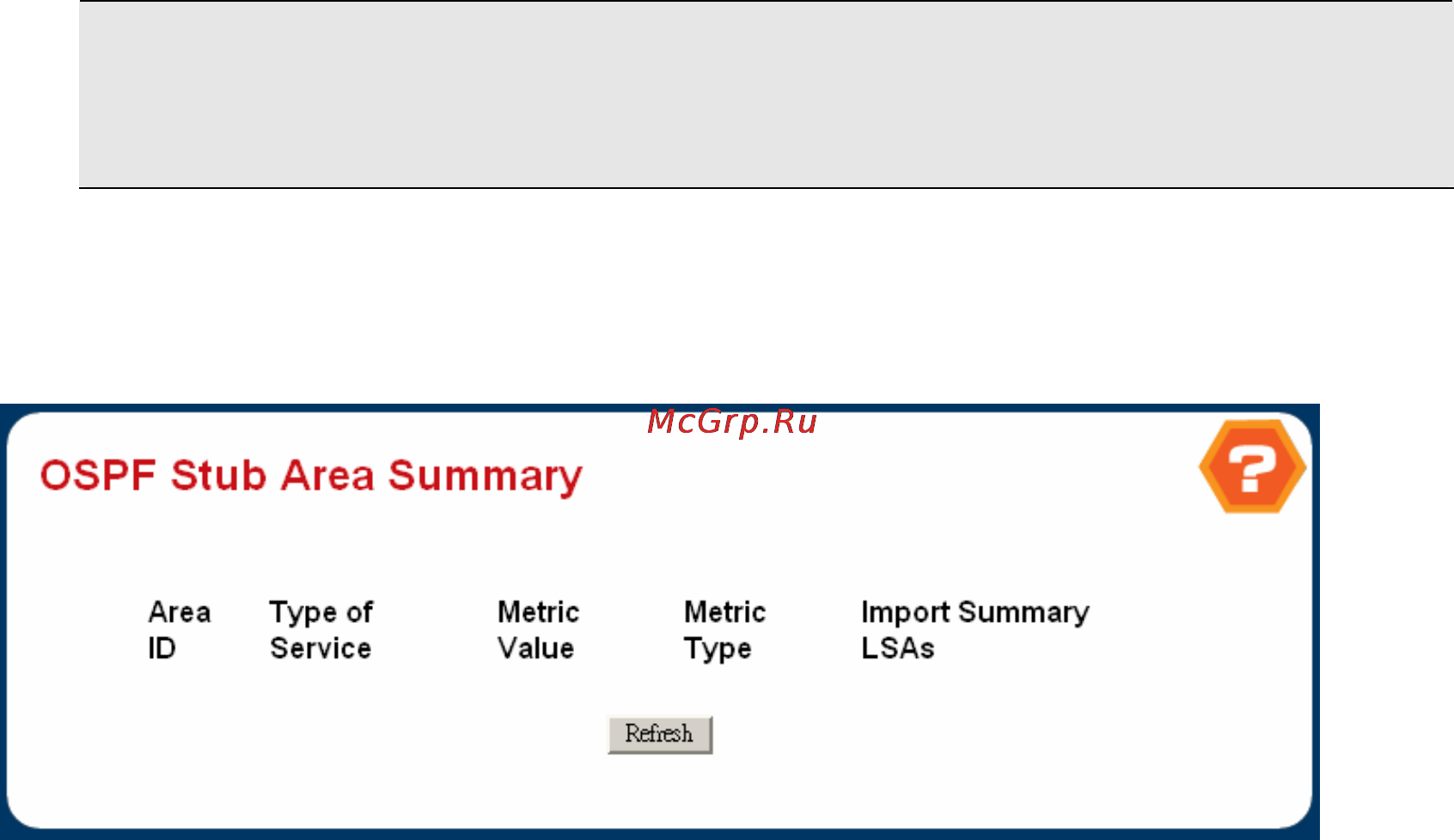 Planet WGS3-2820 [229/528] Ospf stub area summary