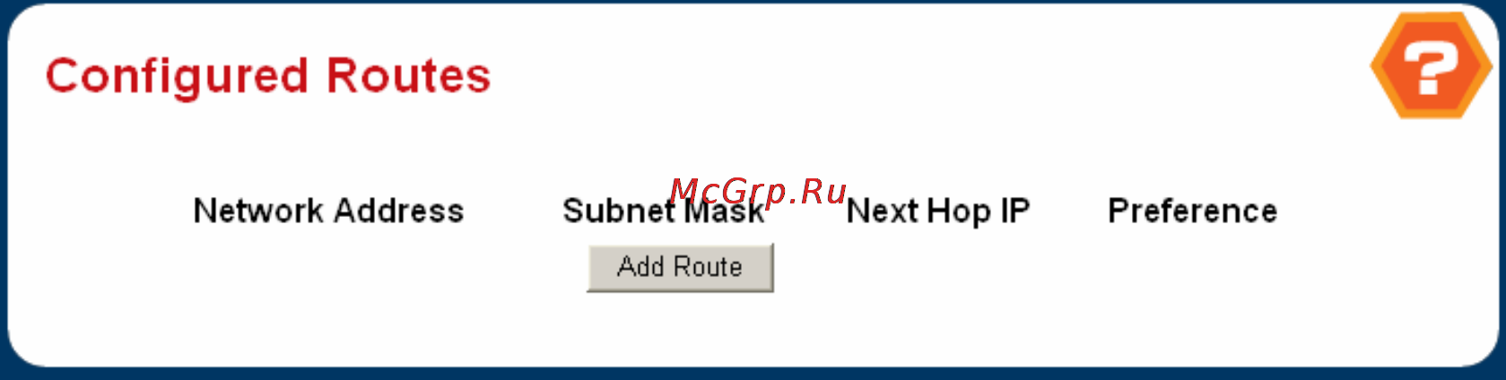 Planet WGS3-5220 [250/528] Configured routes