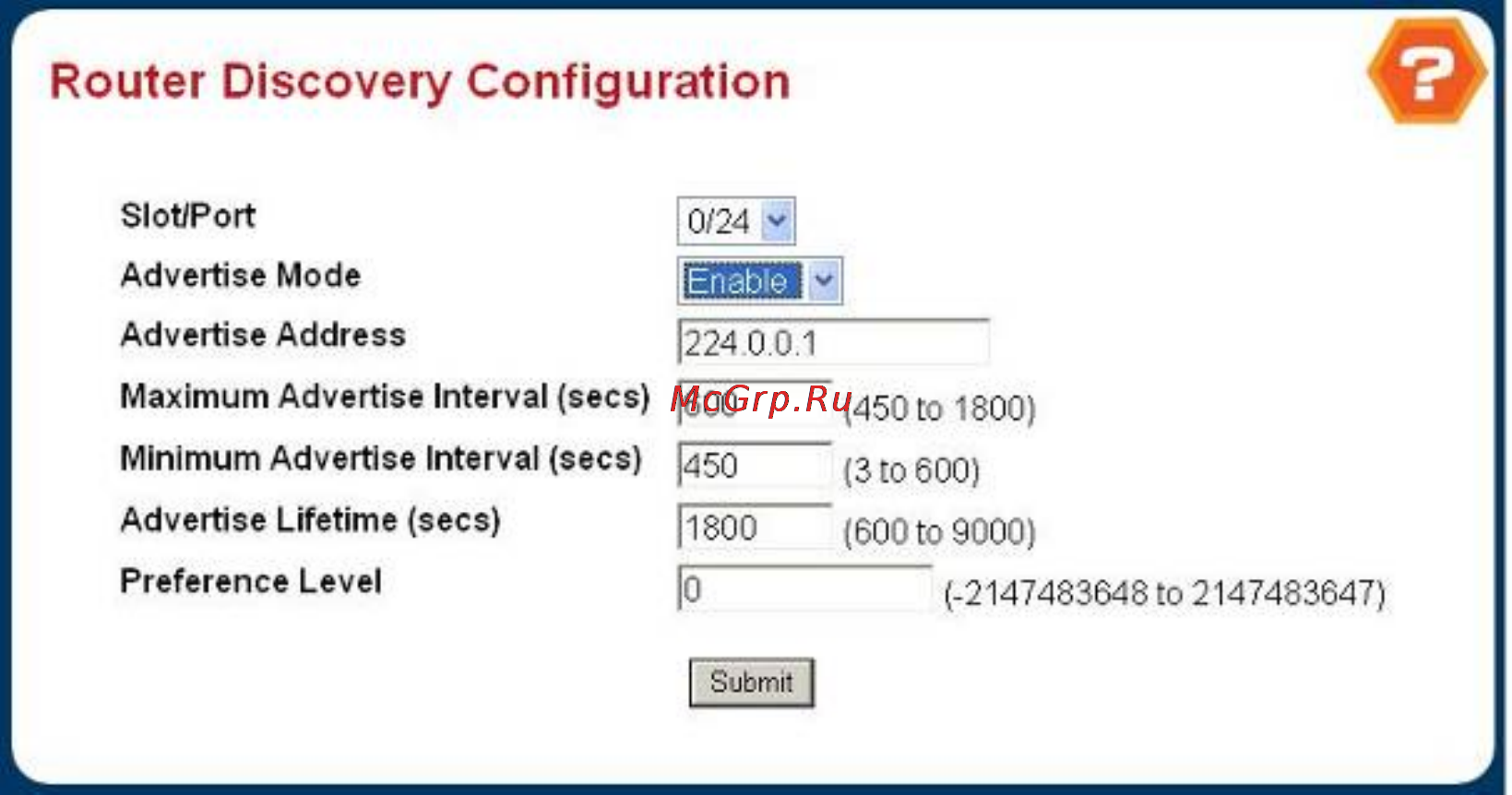 Planet WGS3-2820 [258/528] Router discovery configuration