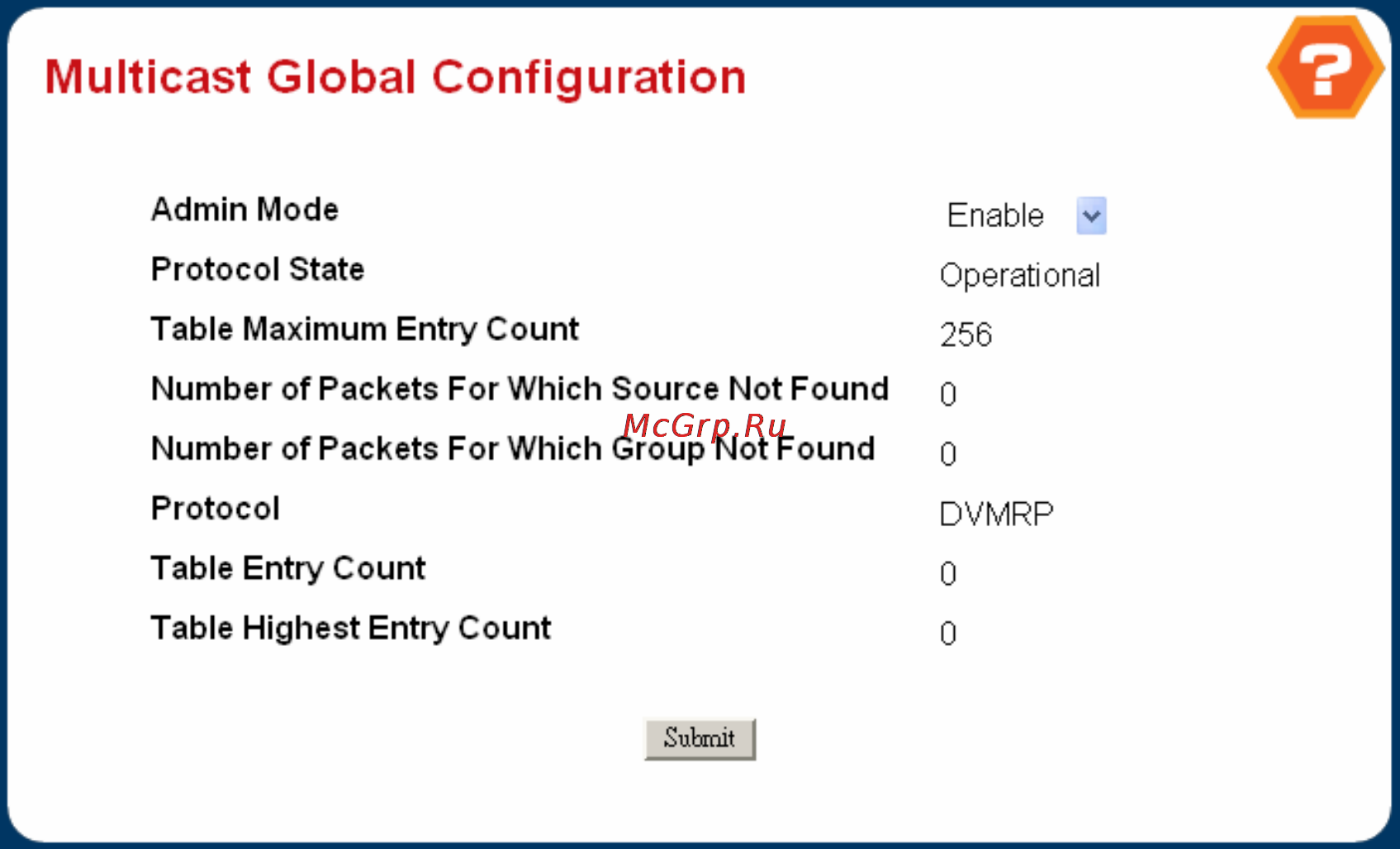 Planet WGS3-2820 [269/528] Multicast global configuration