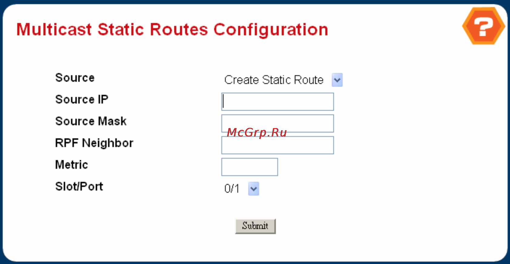 Planet WGS3-2820 [272/528] Multicast static routes configuration
