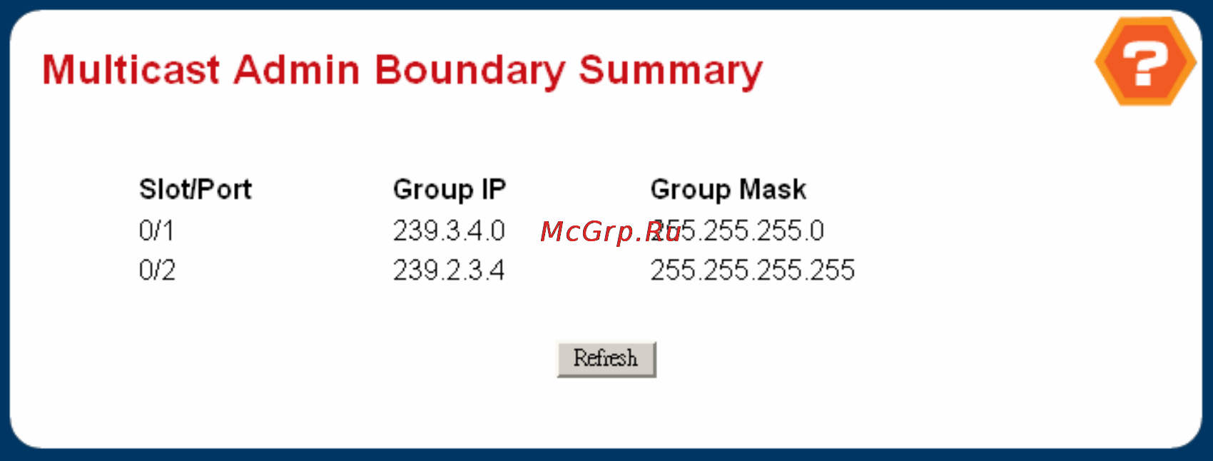 Planet WGS3-5220 [275/528] Multicast admin boundary summary