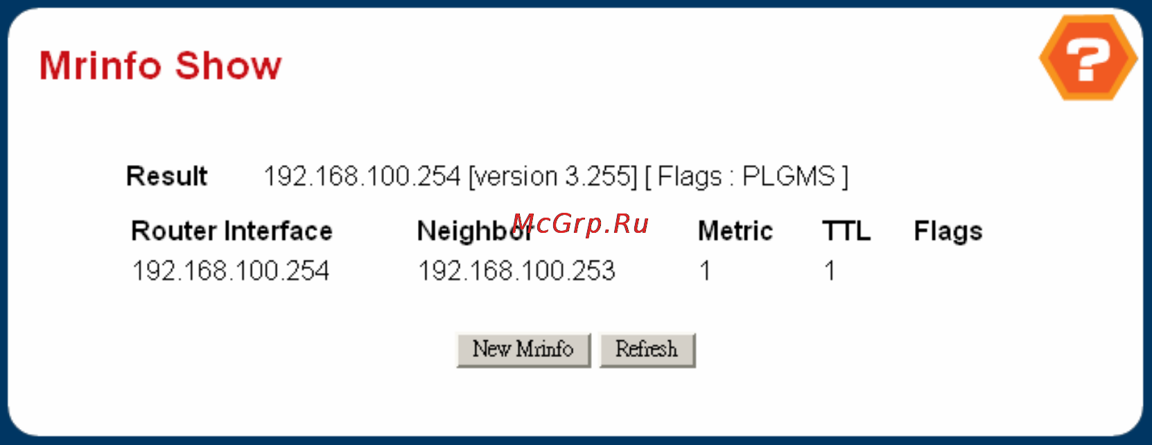 Planet WGS3-5220 [293/528] Mrinfo show