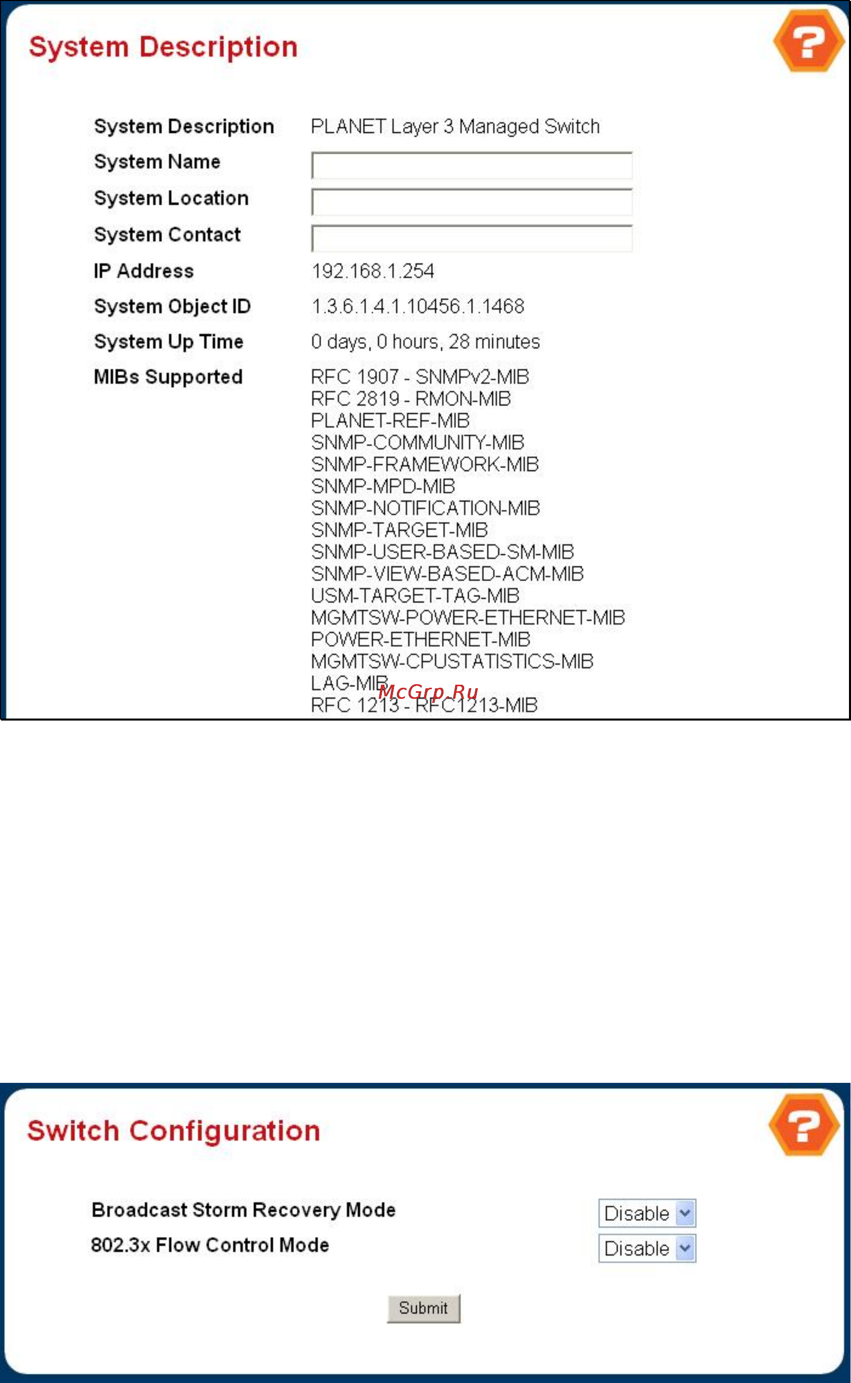 Planet WGS3-2820 [42/528] Switch configuration