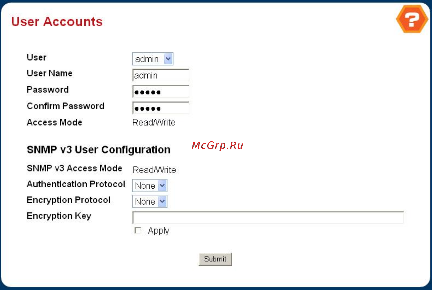 Planet WGS3-2820 [48/528] Authentication list configuration