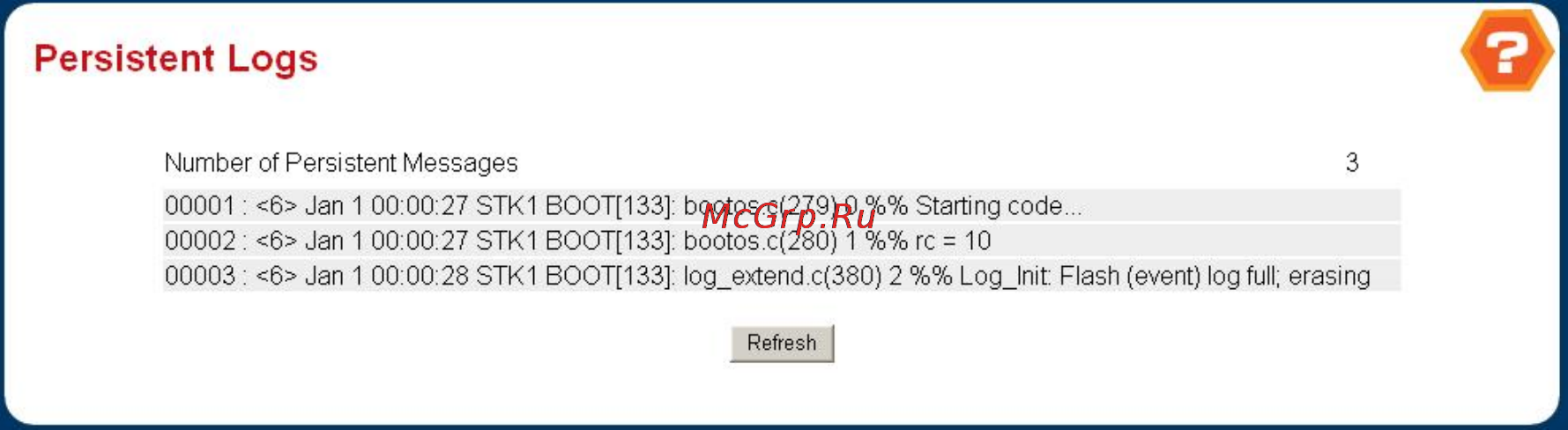 Planet WGS3-2820 [58/528] Persistent log
