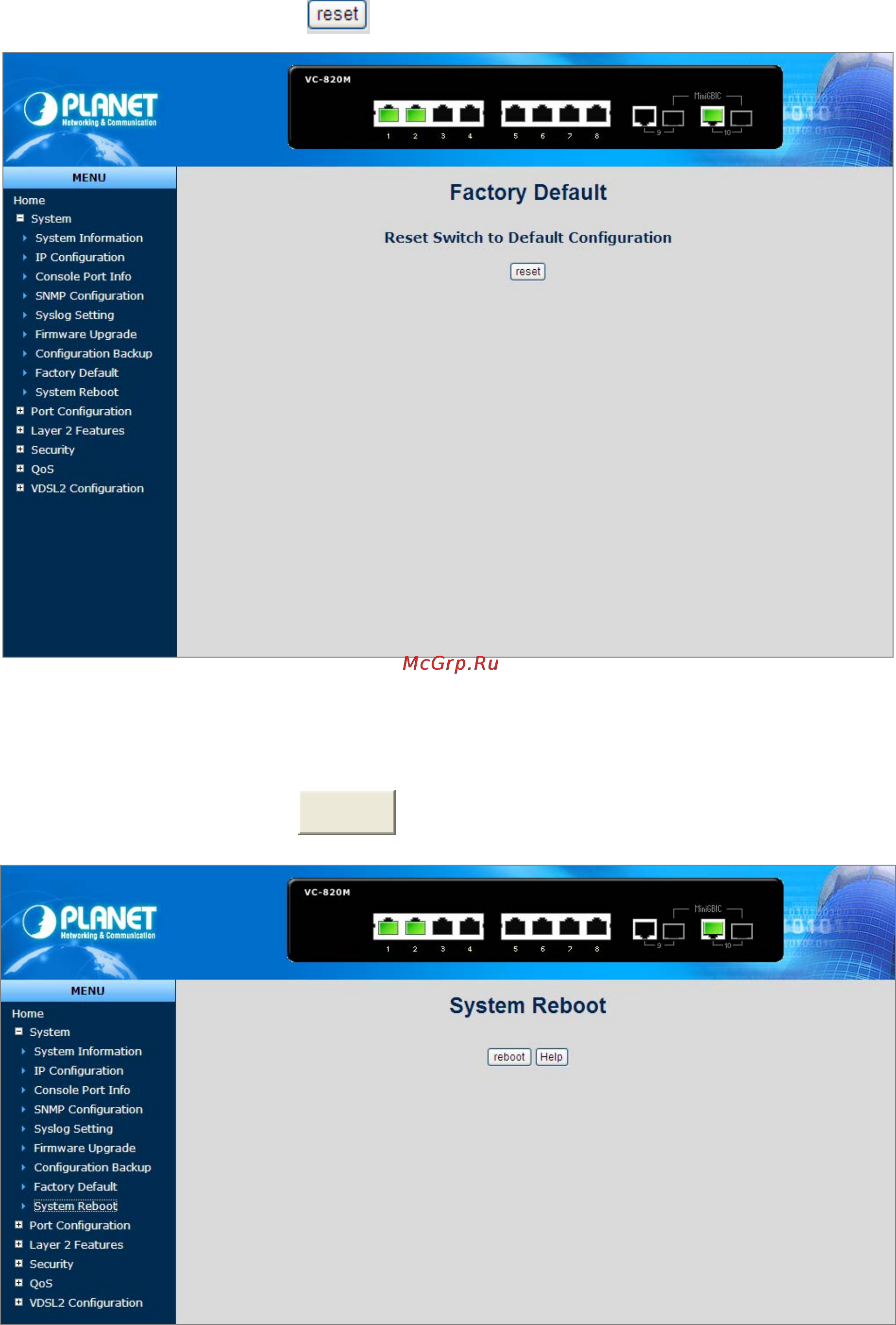 Planet VC-2400MR [63/215] User s manual of vc 820m vc 2400mr series