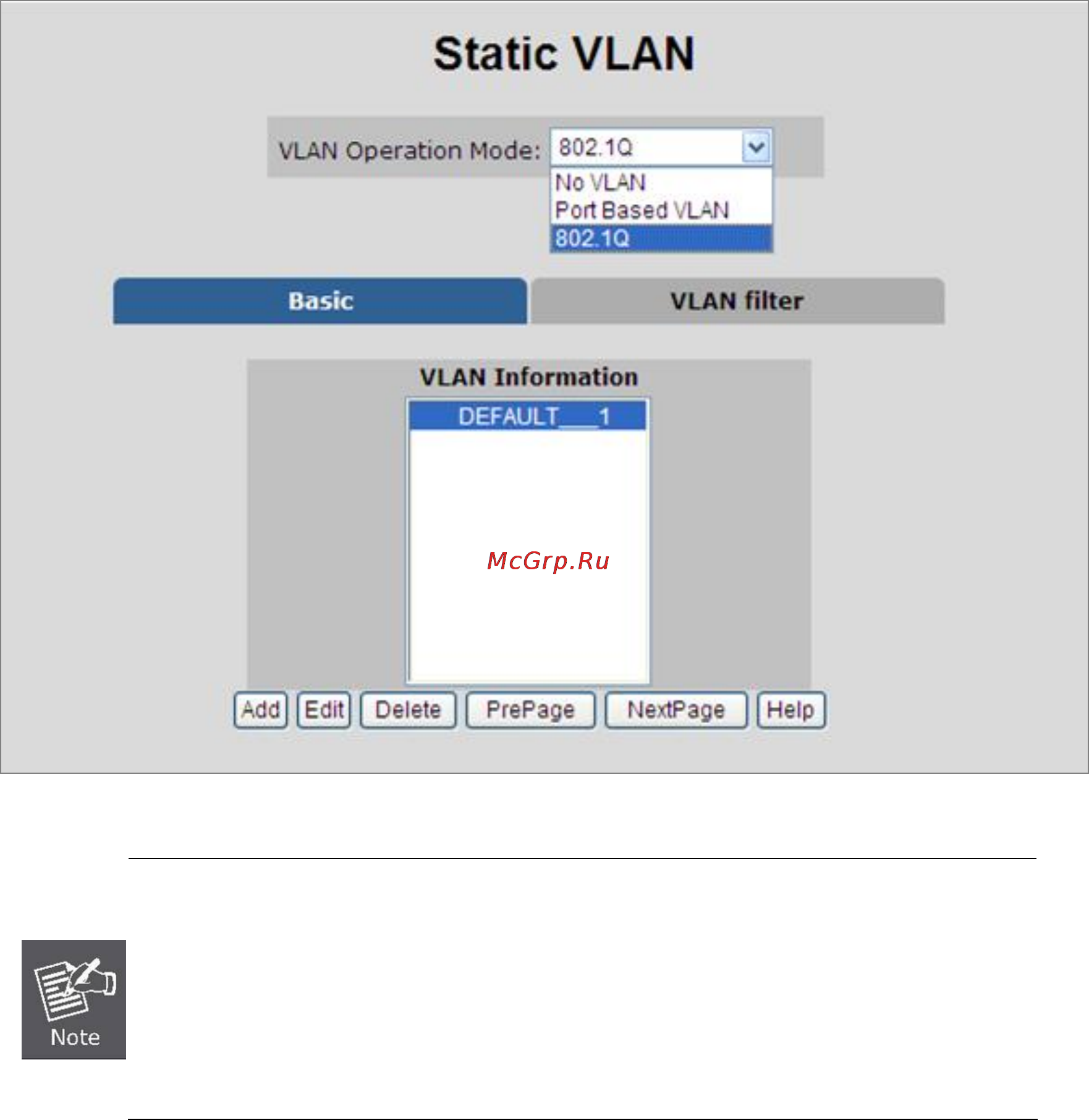 Planet VC-820M [74/215] Static vlan configuration