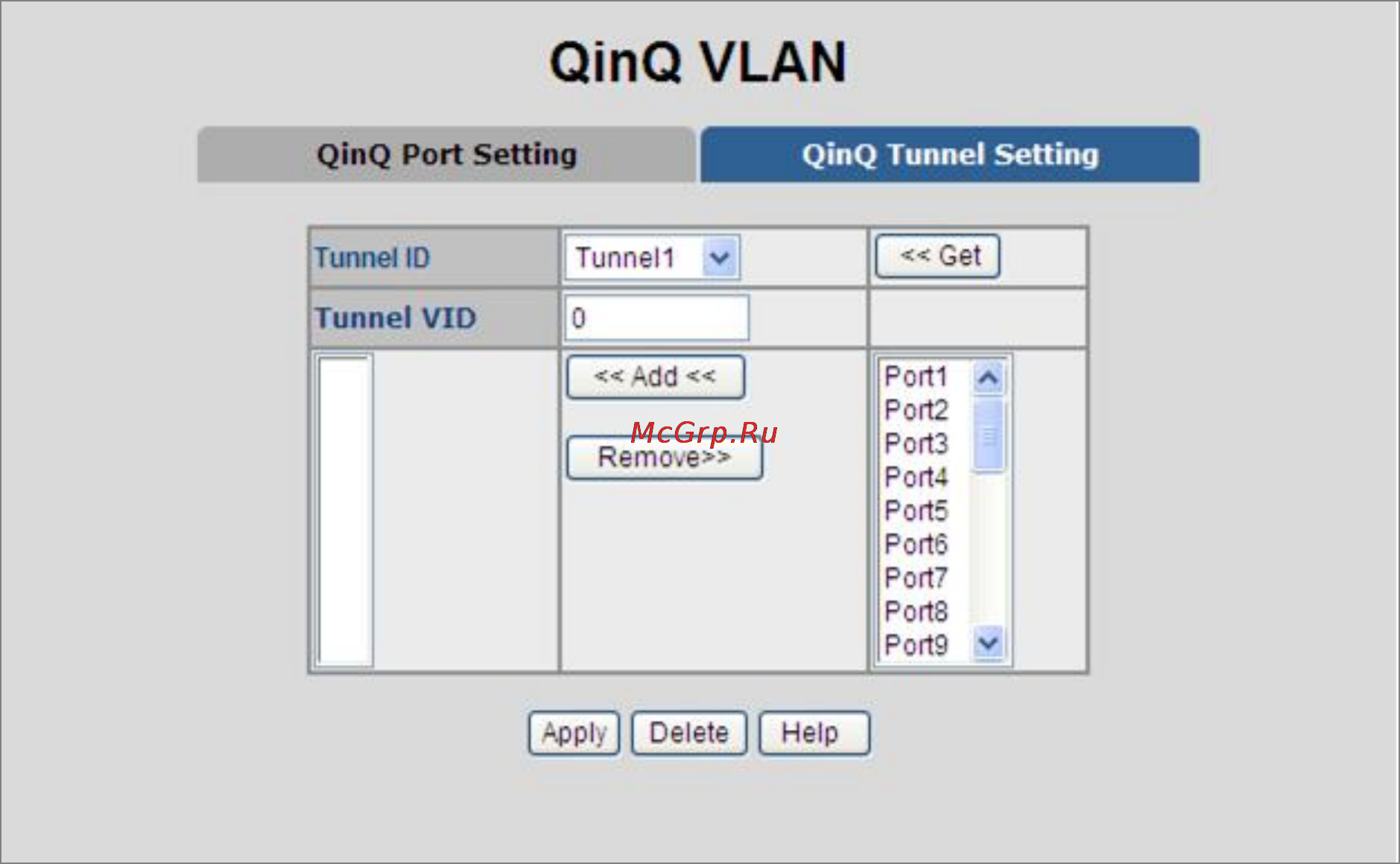Planet VC-2400MR48 [85/215] Q in q tunnel setting