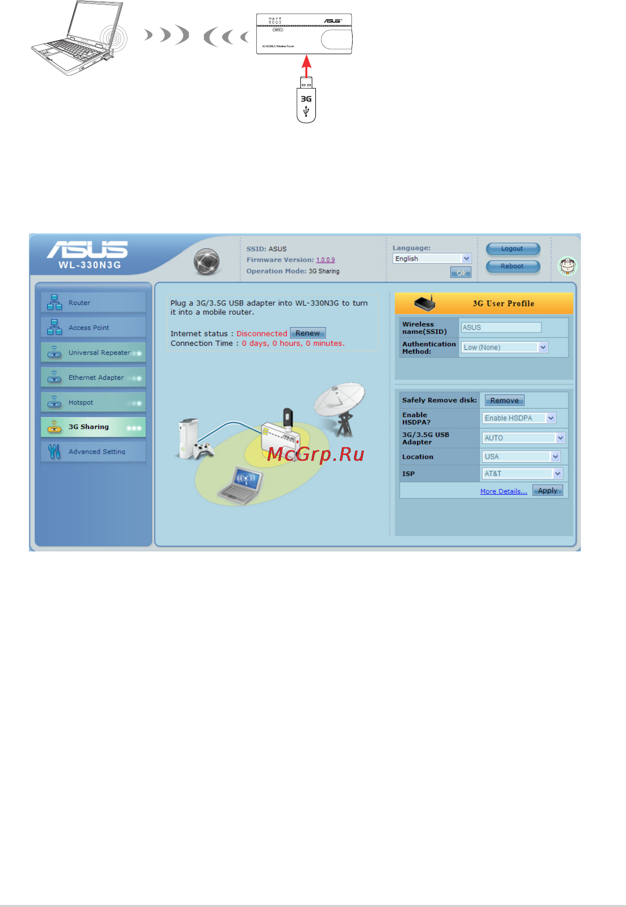 Asus WL-330N 3G [37/70] 3g sharing